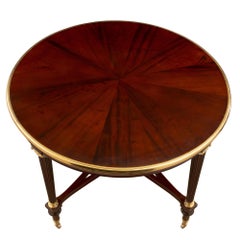 French 19th Century Louis XVI St. Solid Mahogany and Ormolu Center Table