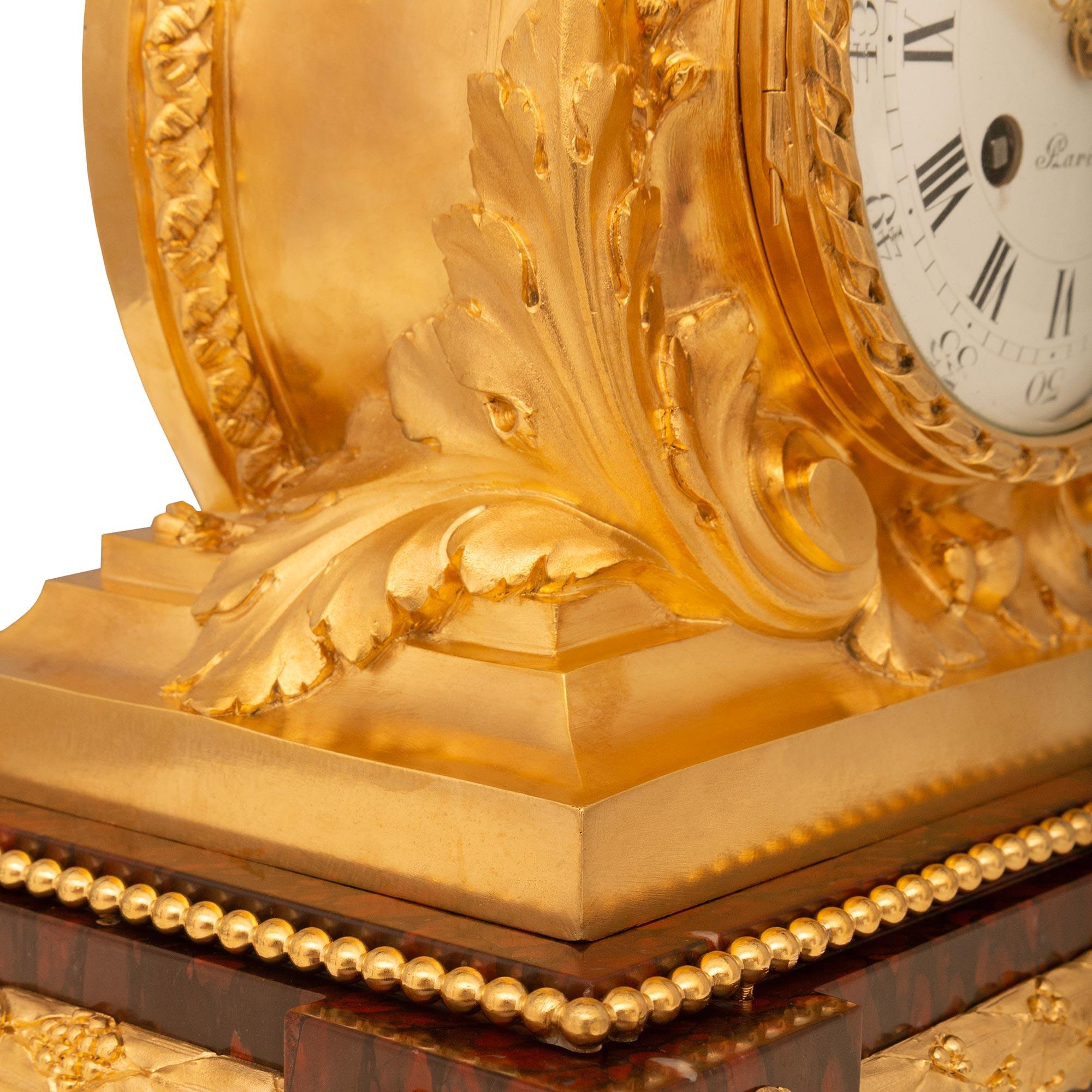 French 19th Century Louis XVI St. Three Piece Garniture Set, Signed Denière For Sale 3