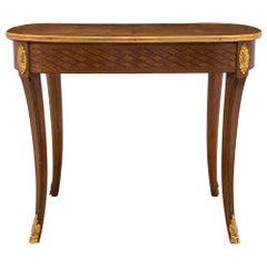 French 19th Century Louis XVI St. Tulipwood and Ormolu Coffee Table