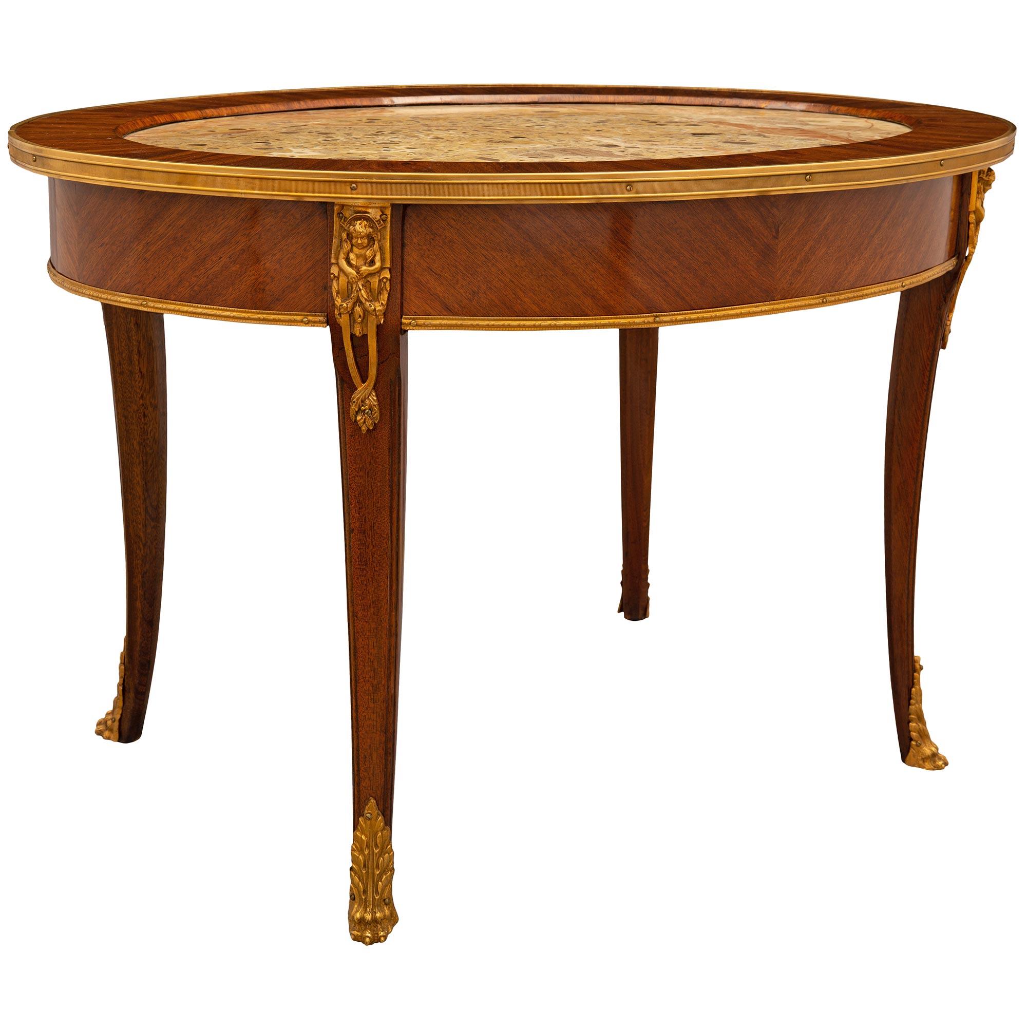French 19th Century Louis XVI St. Tulipwood Coffee Table In Good Condition For Sale In West Palm Beach, FL
