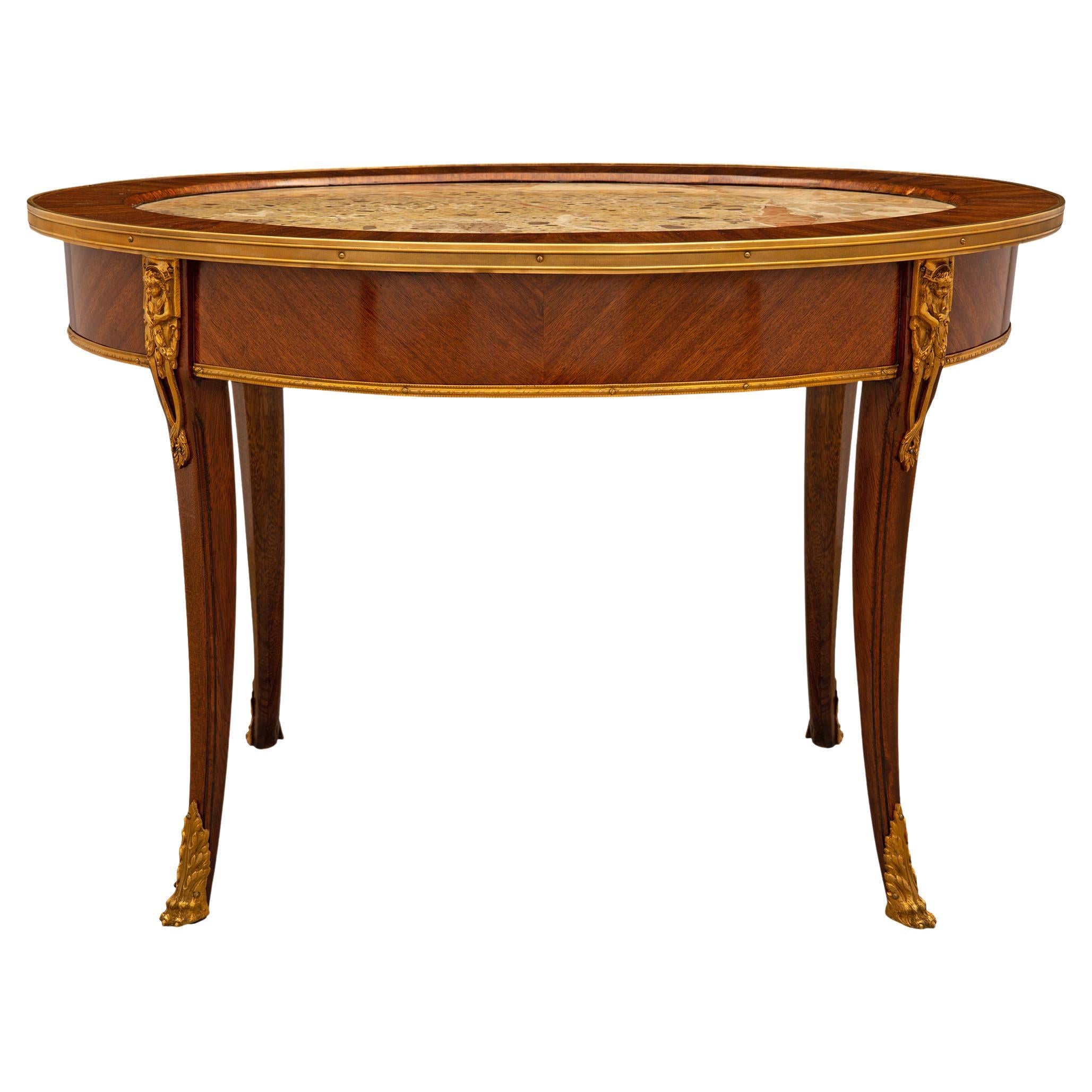 French 19th Century Louis XVI St. Tulipwood Coffee Table For Sale