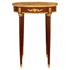 Französisch 19. Jahrhundert Louis XVI st. Tulipwood, Ormolu und Marmor Beistelltisch