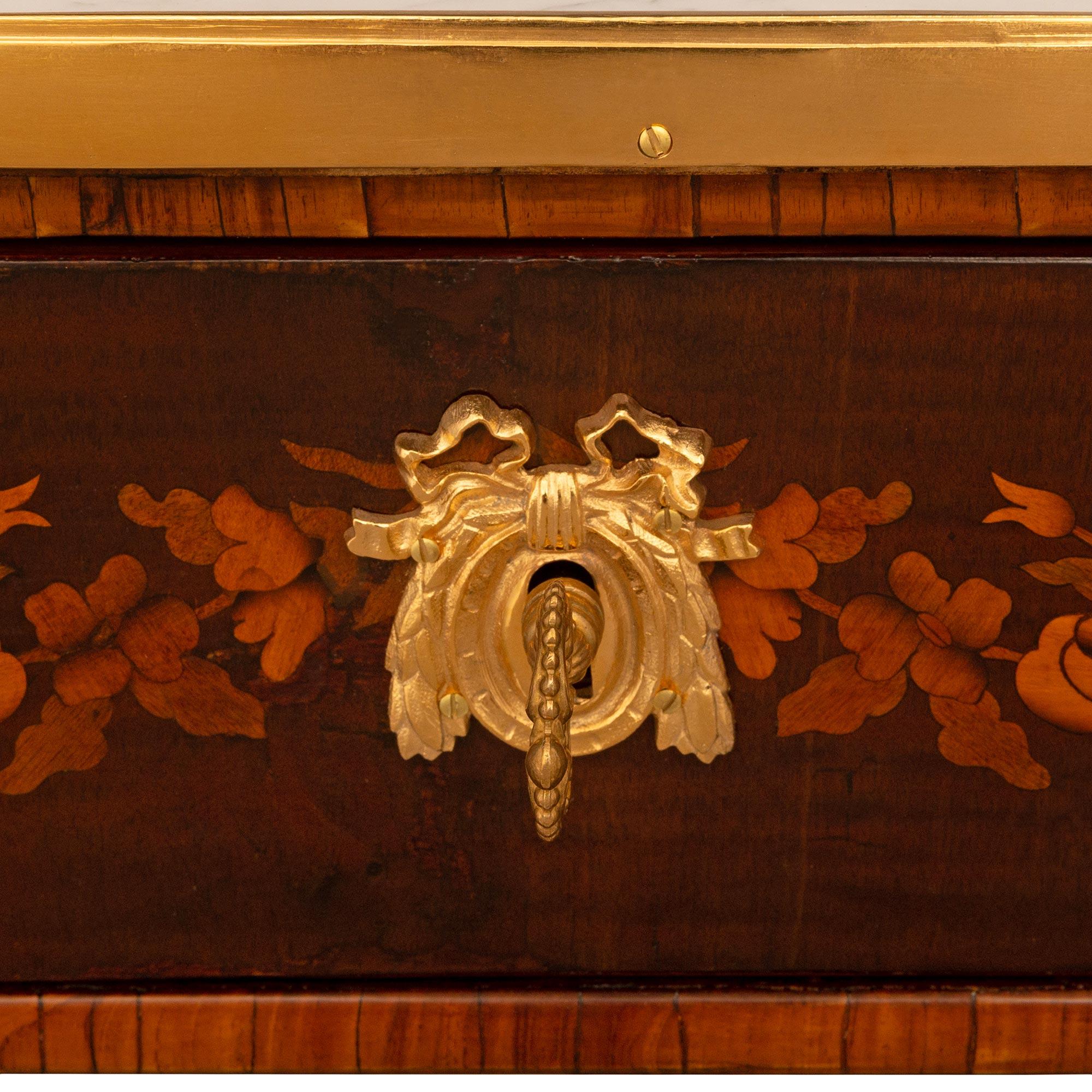 French 19th Century Louis XVI St. Tulipwood, Walnut, Ormolu And Marble Console For Sale 4
