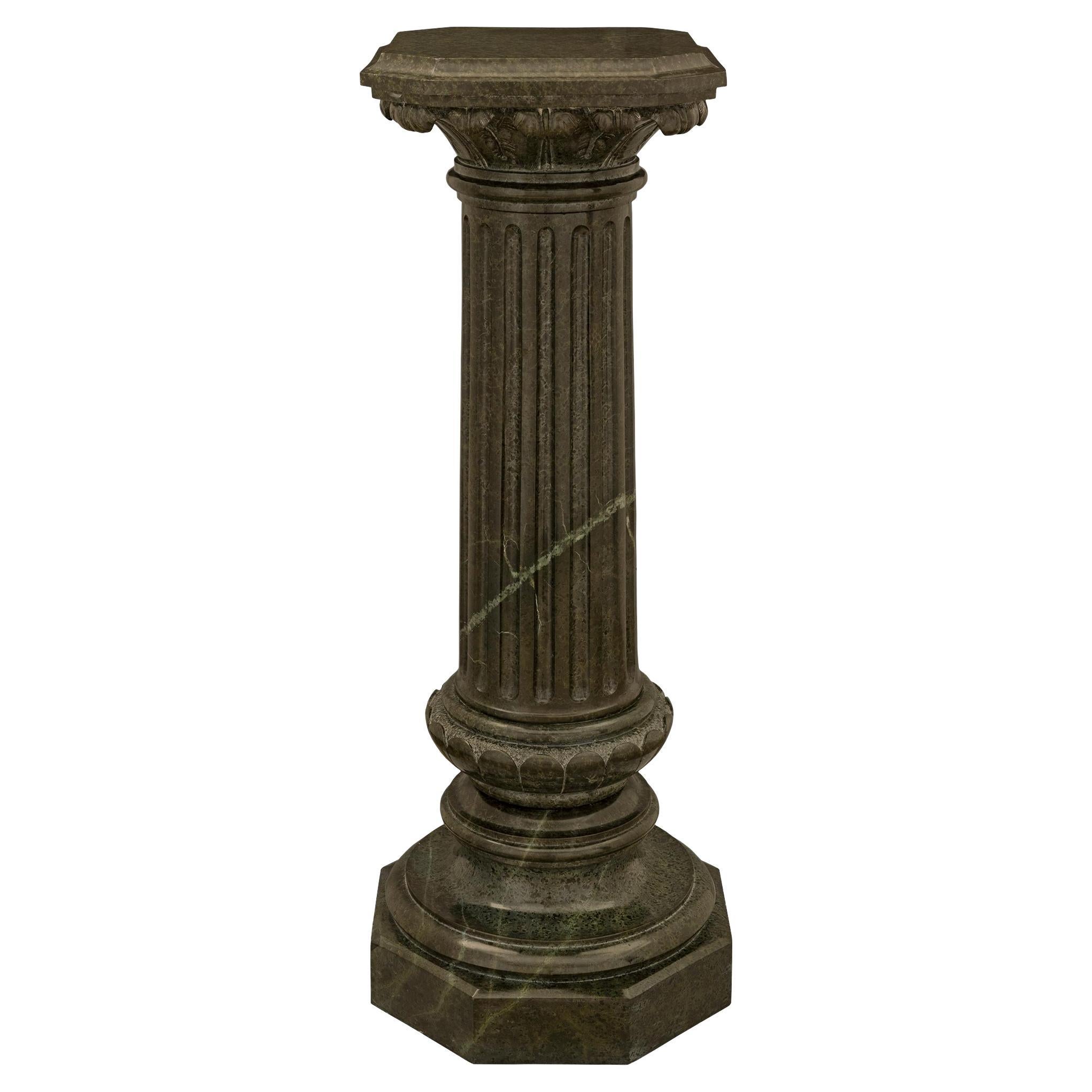 French 19th Century Louis XVI St. Vert Patricia Marble Pedestal