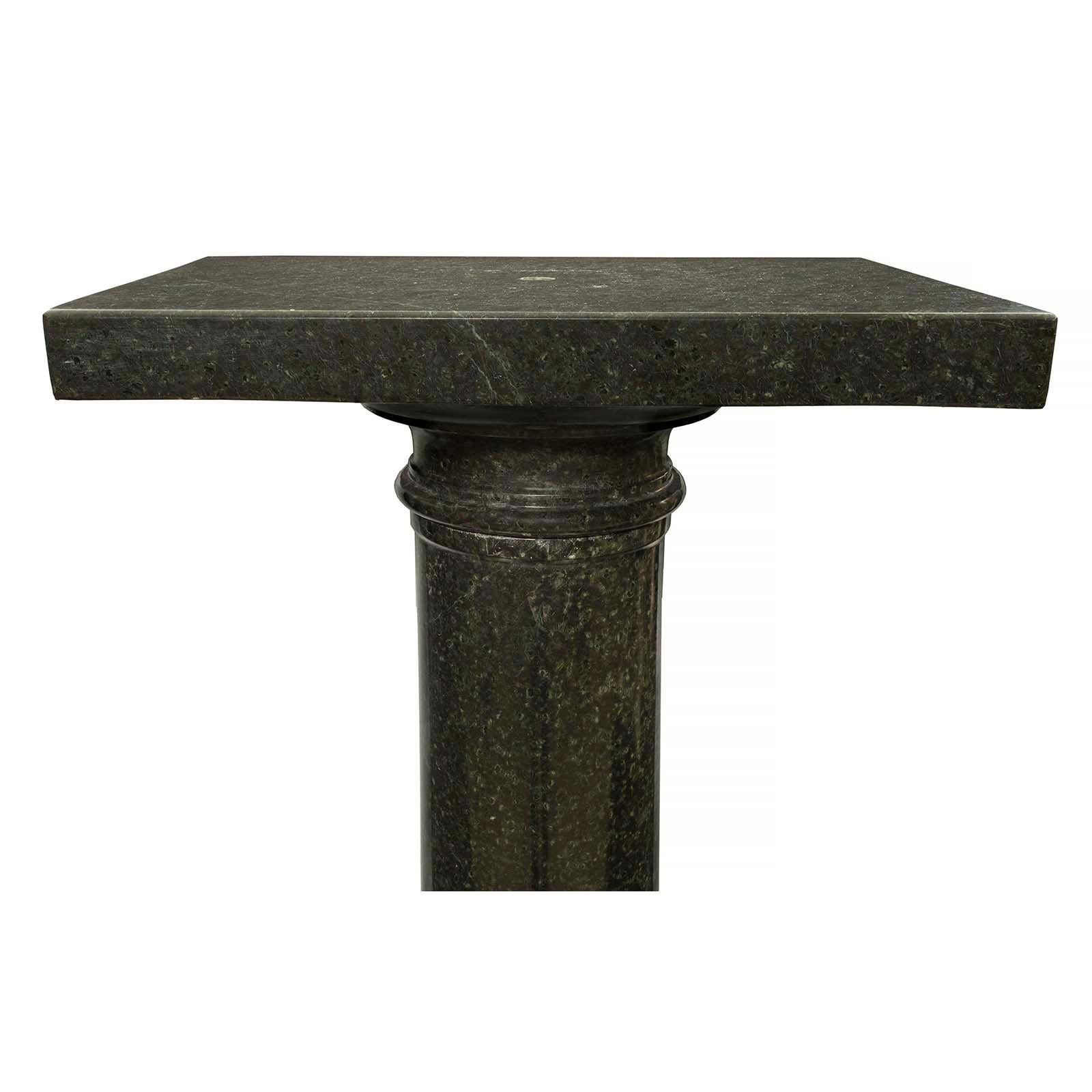French 19th Century Louis XVI St. Verte Marble Pedestal In Good Condition For Sale In West Palm Beach, FL