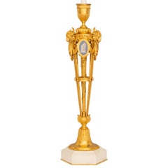 French 19th Century Louis XVI St. Wedgwood Porcelain & Ormolu Athénienne Lamp