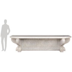 French 19th century Louis XVI st. white Carrara marble console