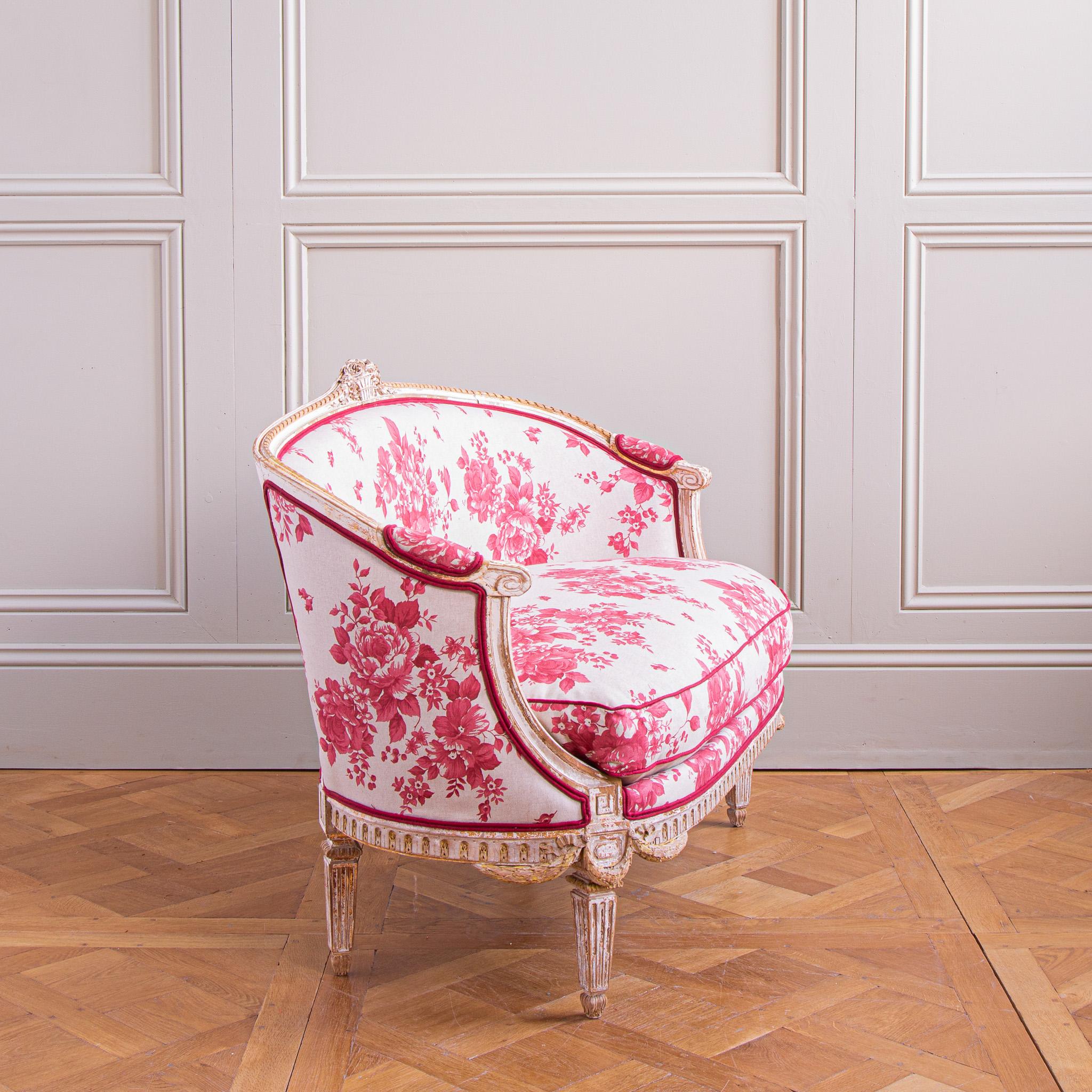 Französisch 19. Jahrhundert Louis XVI Stil 2 Sitz geschwungenen Sofa im Angebot 1