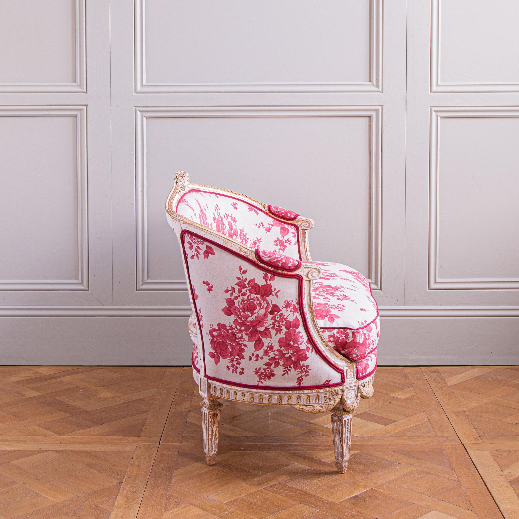 Französisch 19. Jahrhundert Louis XVI Stil 2 Sitz geschwungenen Sofa im Angebot 2