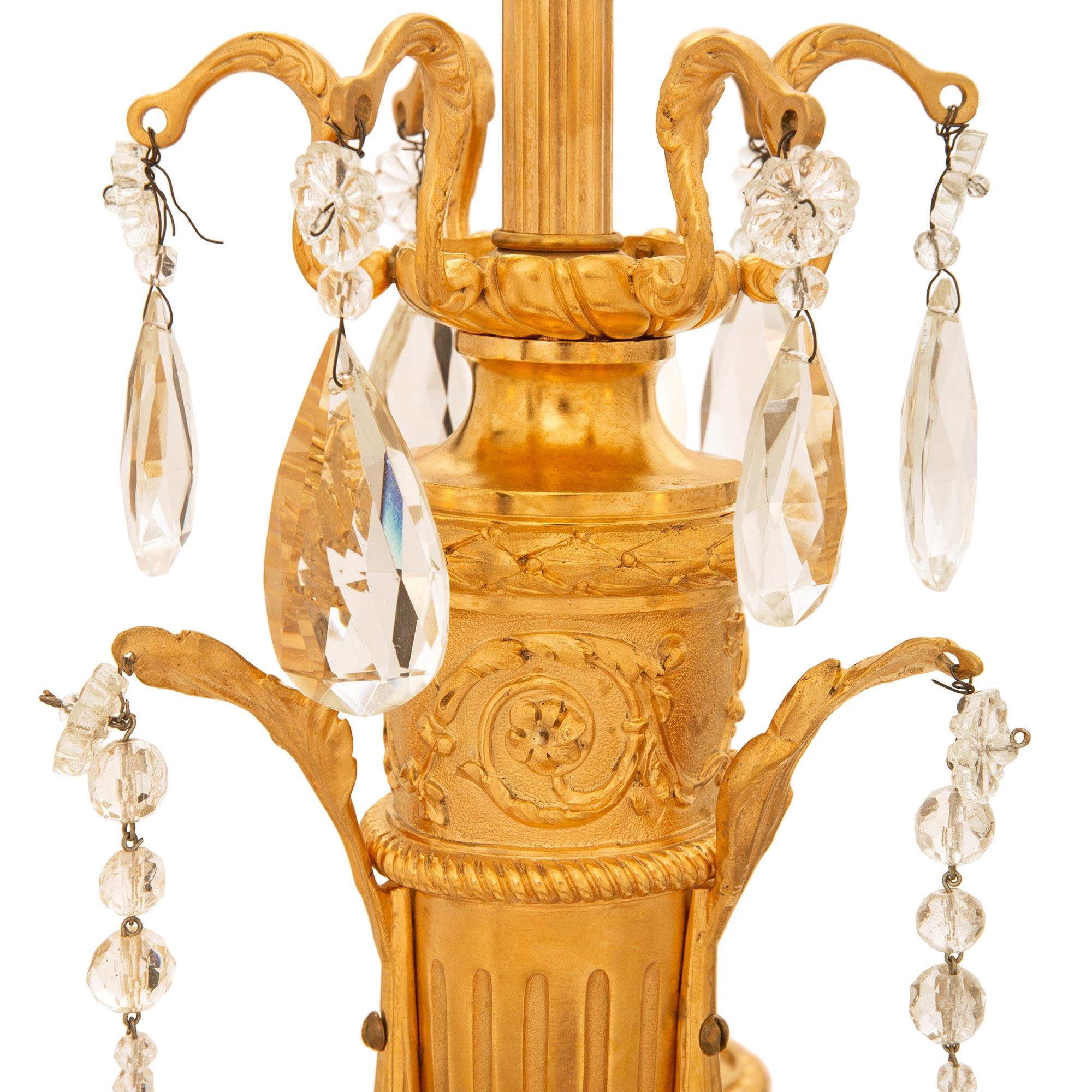 Araña francesa del siglo XIX de cristal y ormolu de Baccarat del s. XVI en Bueno estado para la venta en West Palm Beach, FL