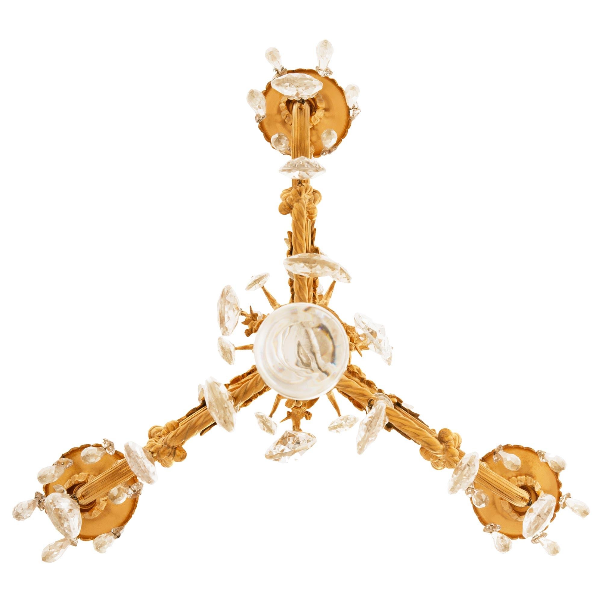 Araña francesa del siglo XIX de cristal y ormolu de Baccarat del s. XVI en venta 3