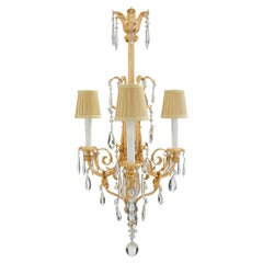 Antique French 19th Century Louis XVI Style Baccarat Crystal and Ormolu Chandelier