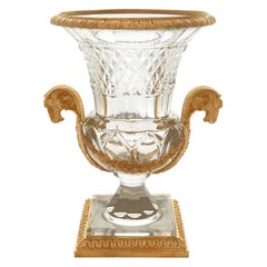 French 19th Century Louis XVI Style Baccarat Crystal and Ormolu Vase