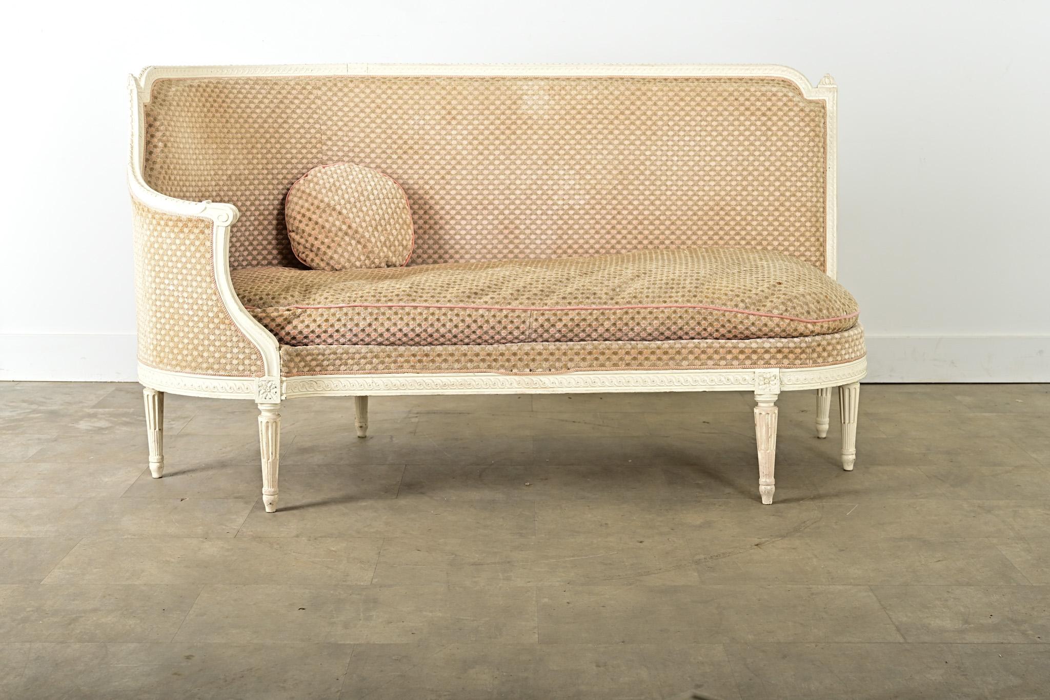 Francese Banquette francese del XIX secolo in stile Luigi XVI in vendita