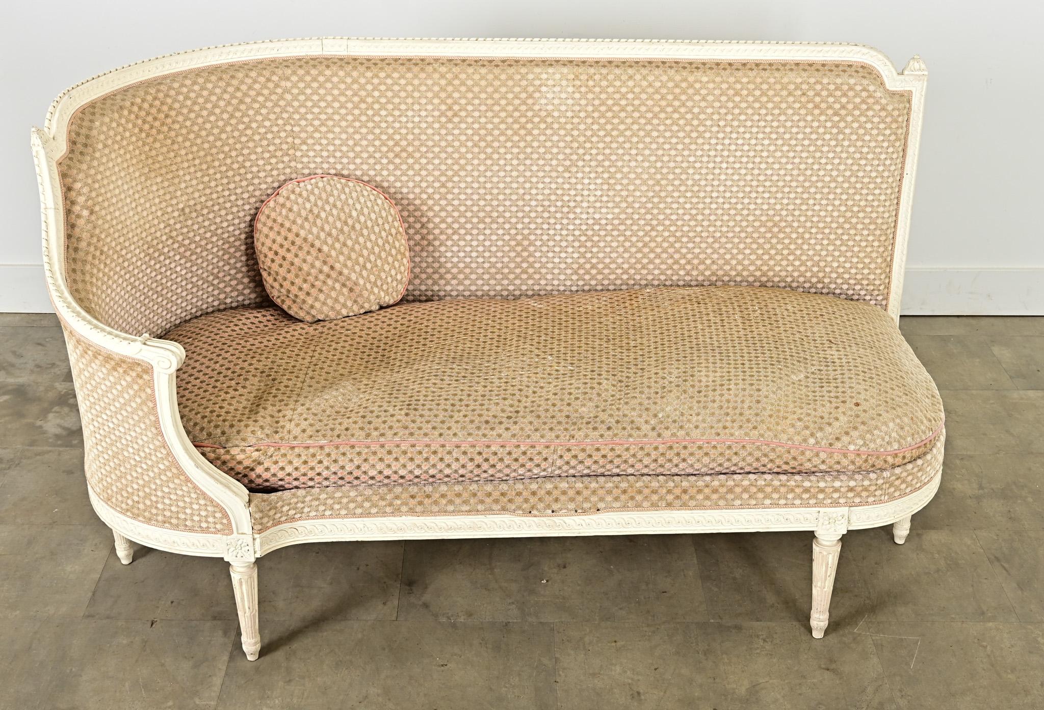 Intagliato Banquette francese del XIX secolo in stile Luigi XVI in vendita