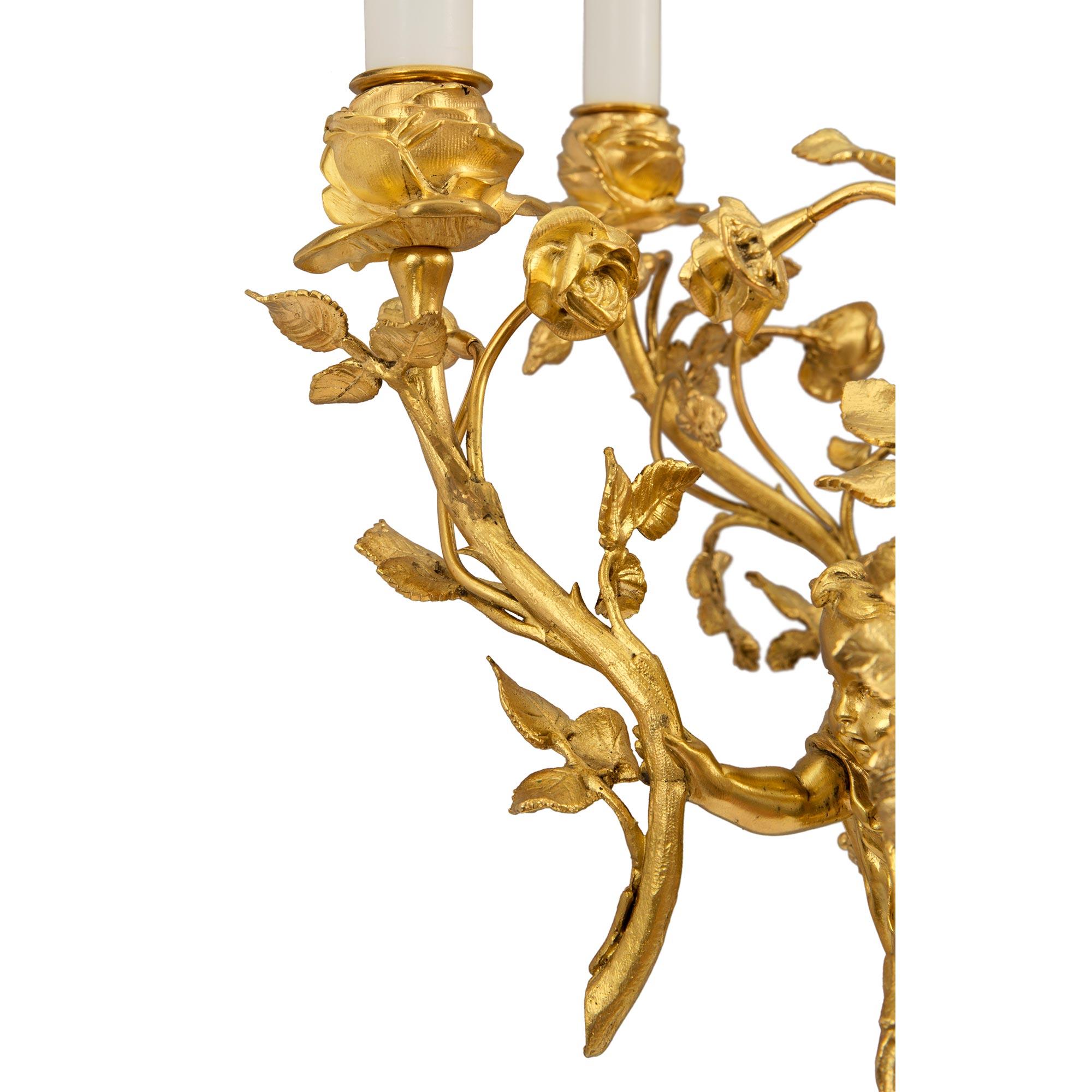 Ormolu French 19th Century Louis XVI Style Belle Époque Chandelier Attributed to Dasson For Sale