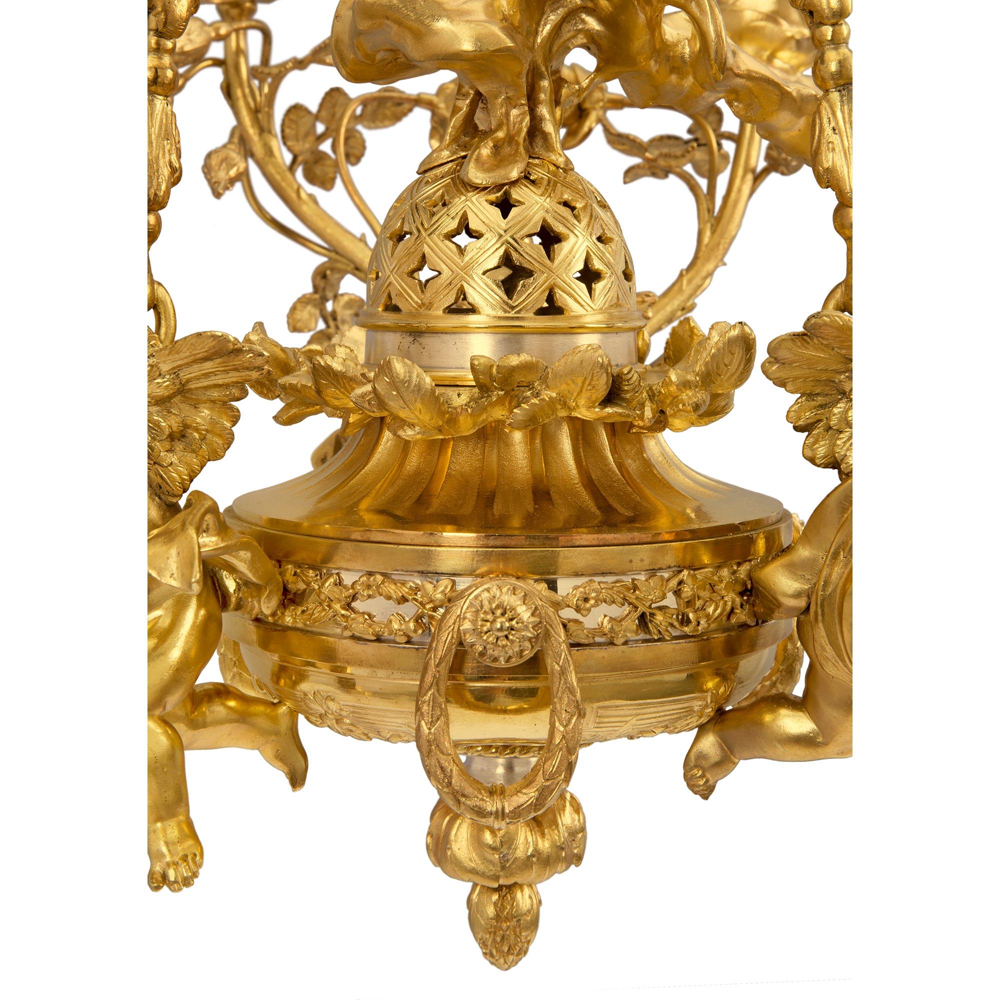French 19th Century Louis XVI Style Belle Époque Chandelier Attributed to Dasson For Sale 1