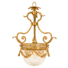 French 19th Century Louis XVI Style Belle Époque Ormolu and Crystal Chandelier