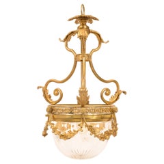 French 19th Century Louis XVI Style Belle Époque Ormolu and Crystal Chandelier
