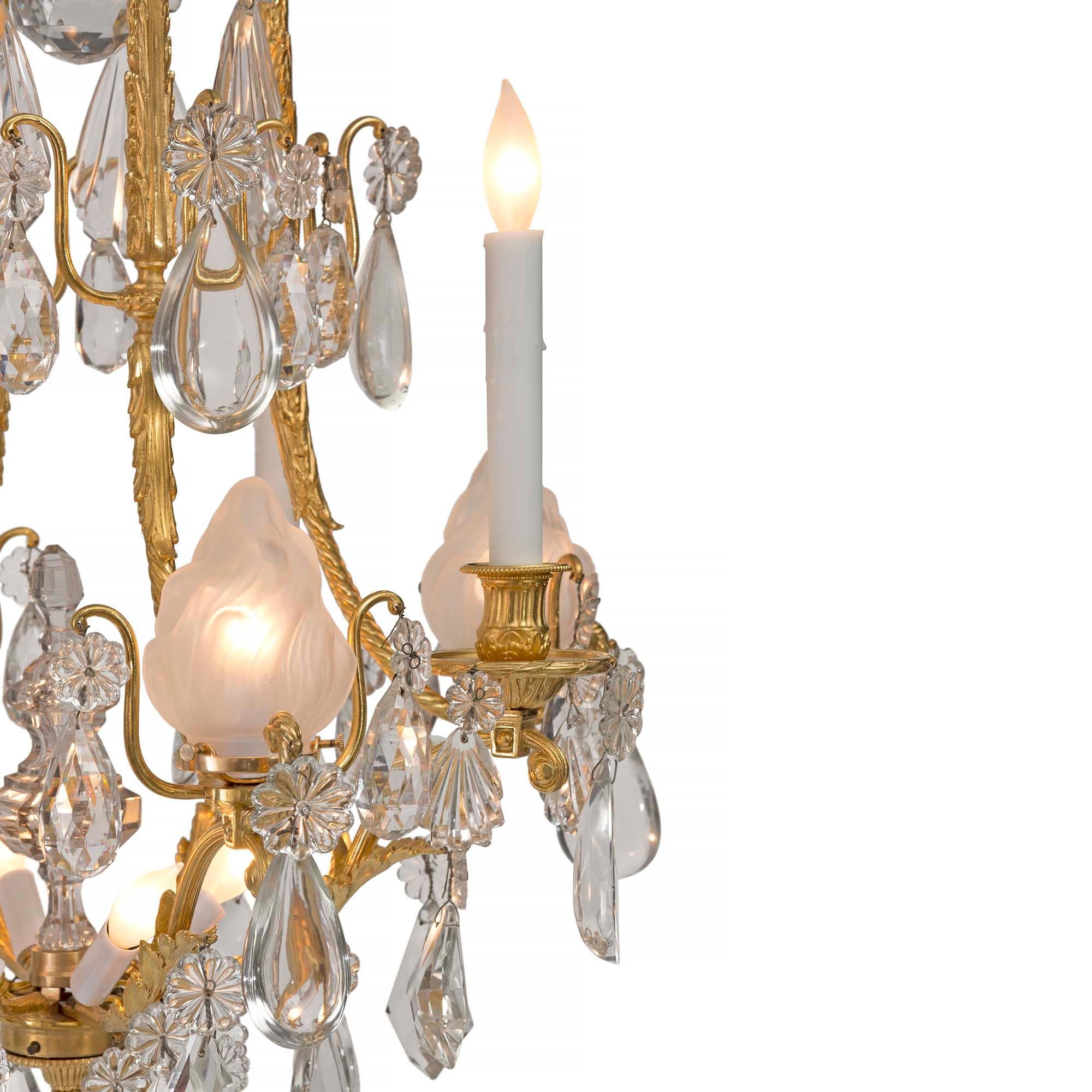 French 19th Century Louis XVI Style Belle Époque Period Chandelier In Good Condition For Sale In West Palm Beach, FL