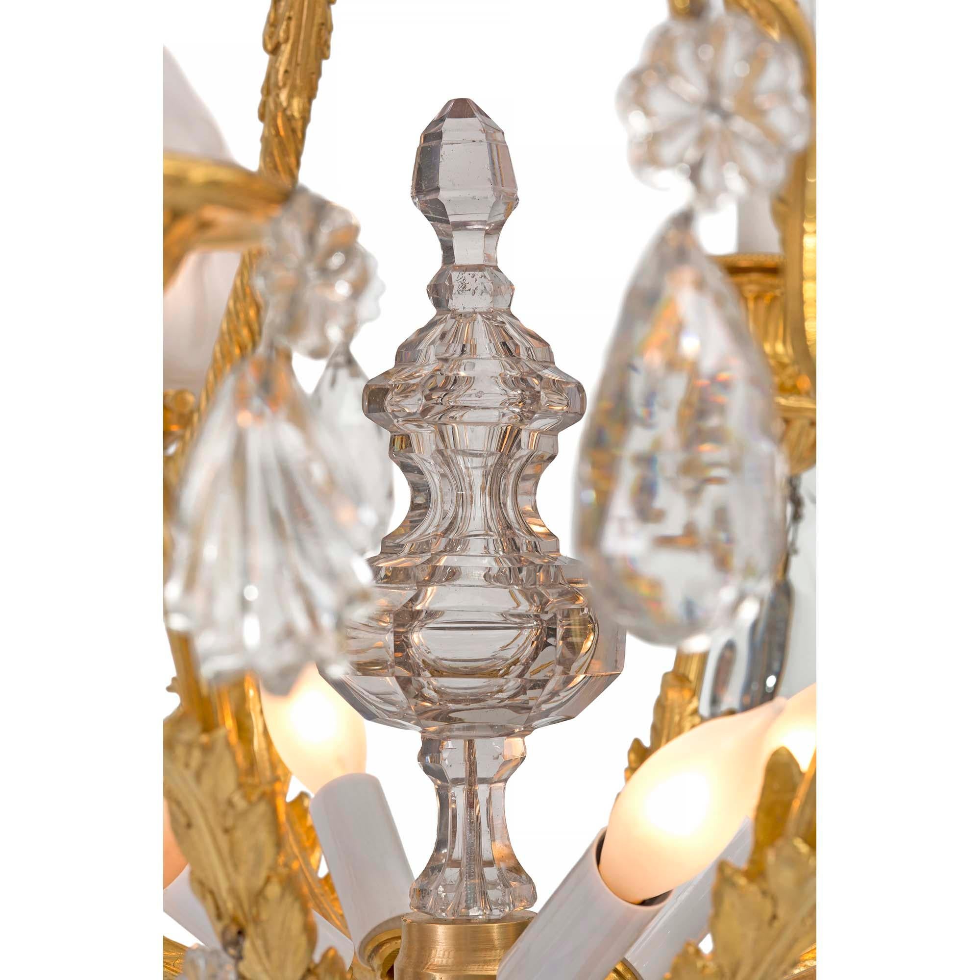 Crystal French 19th Century Louis XVI Style Belle Époque Period Chandelier For Sale