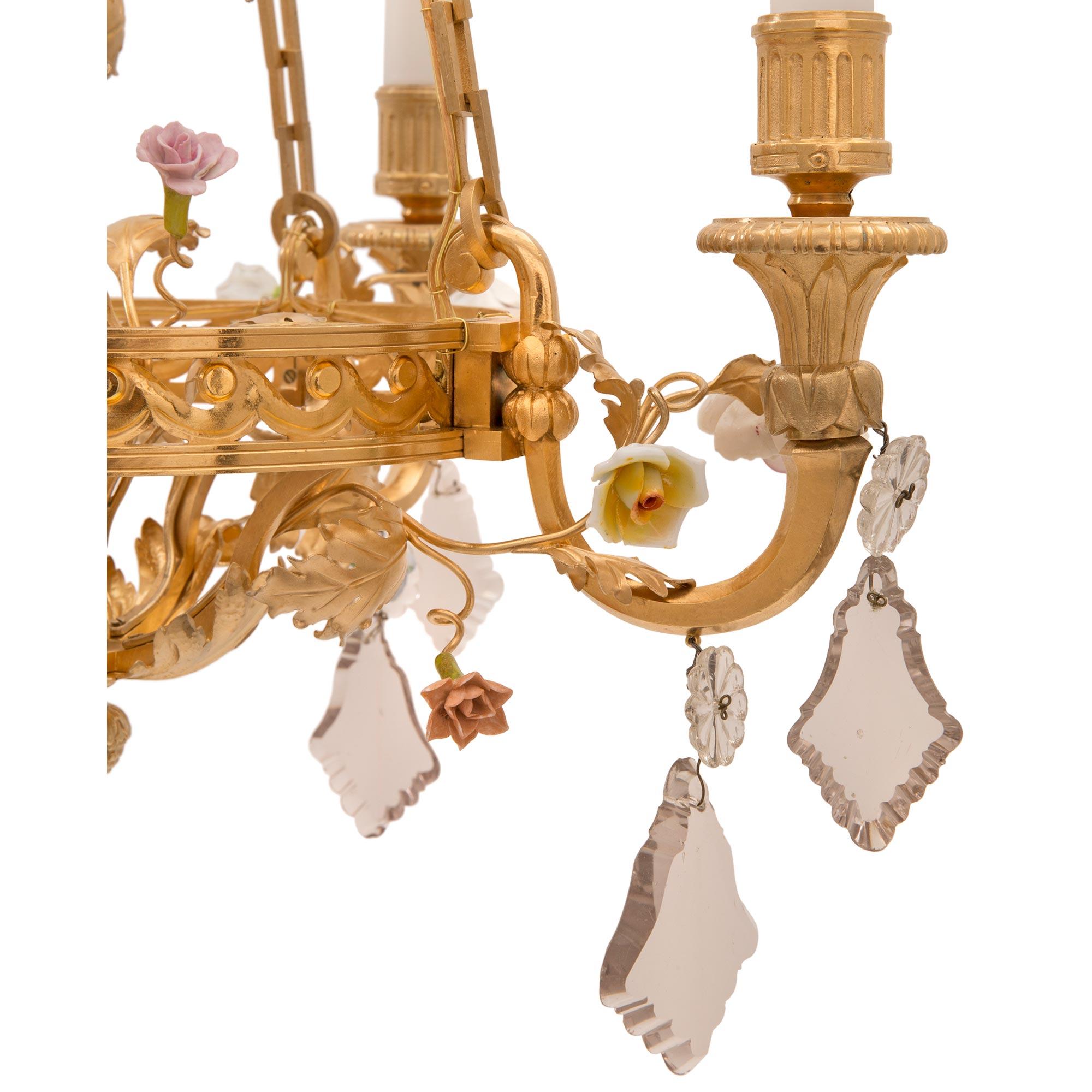 Crystal French 19th Century Louis XVI Style Belle Époque Period Chandelier For Sale