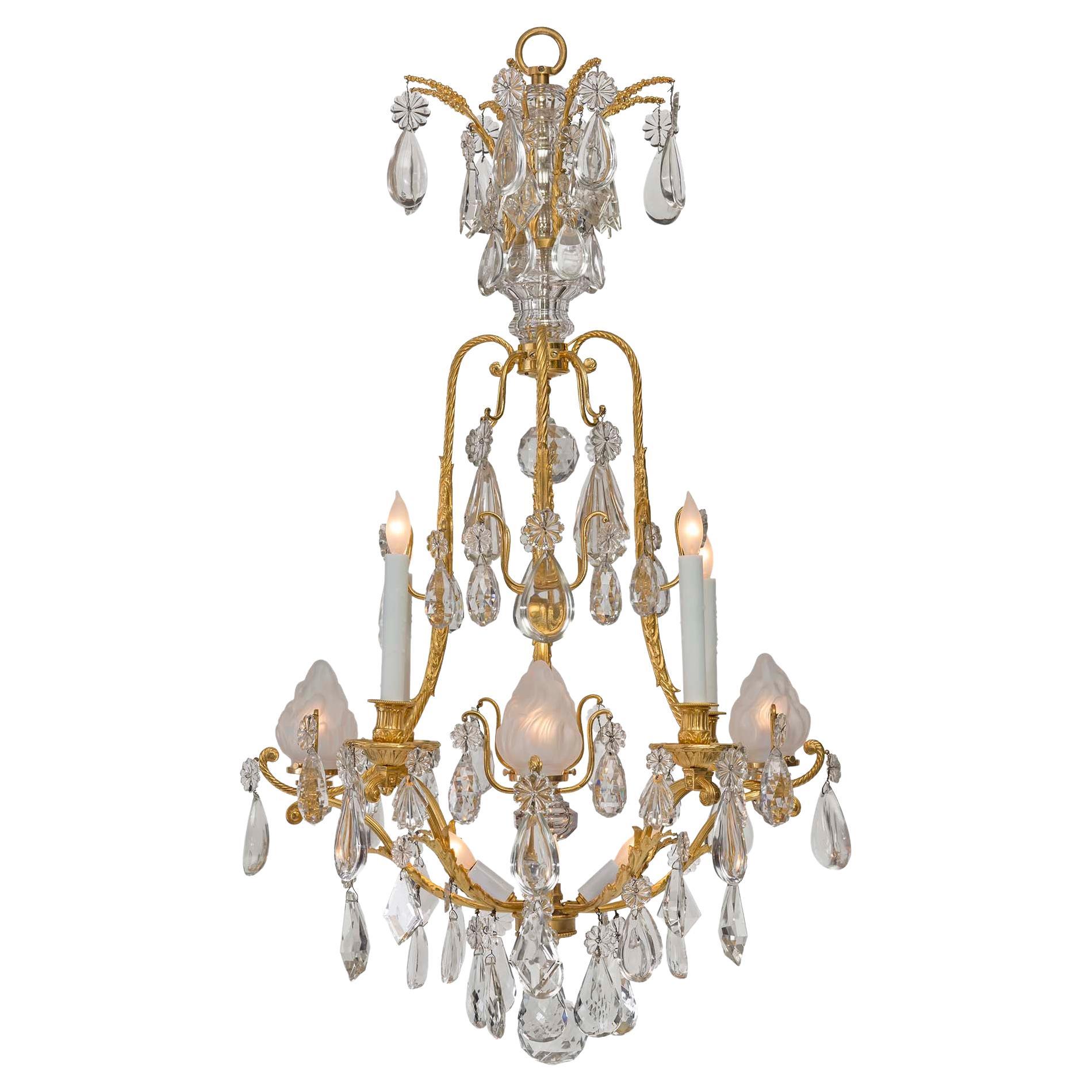 Lustre français du XIXe siècle de style Louis XVI de la période Belle Époque