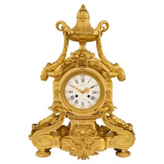Antique French 19th Century Louis XVI Style Belle Époque Period Ormolu Clock