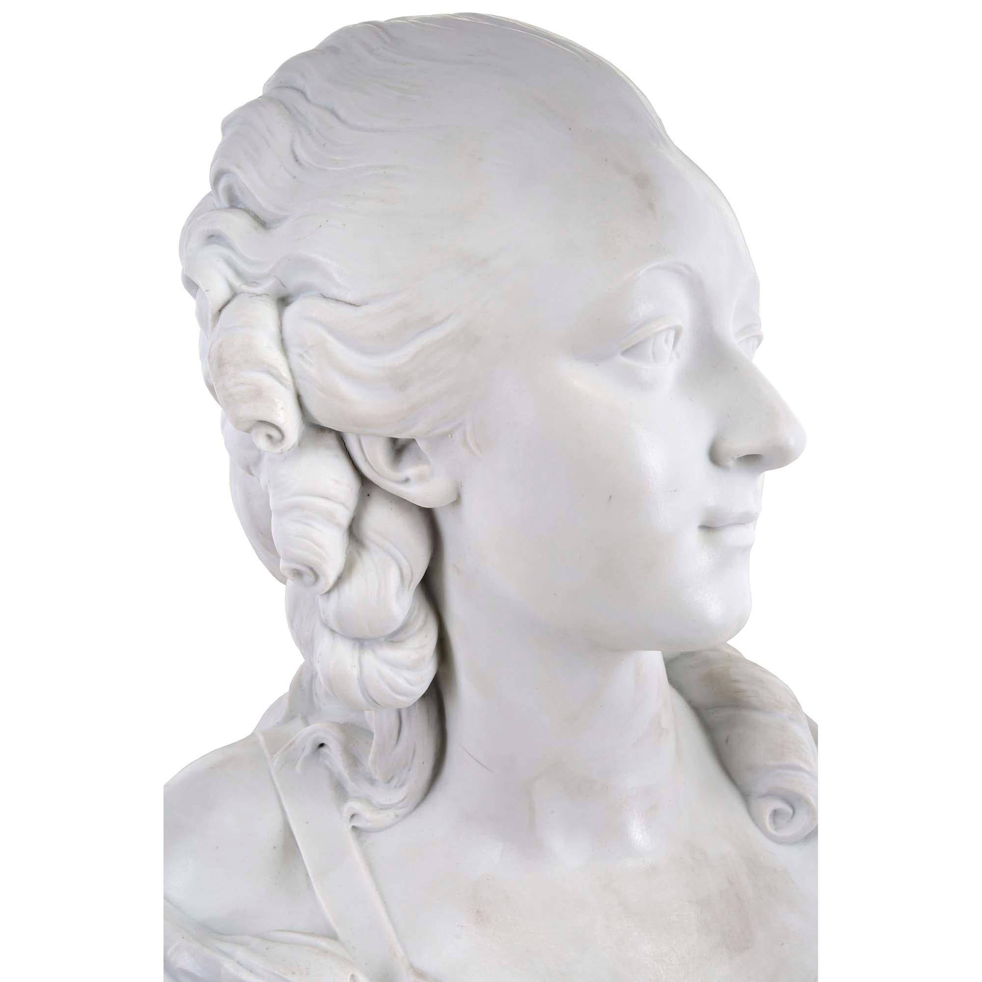 French 19th Century Louis XVI Style Biscuit de Sevres Porcelain Bust For Sale 1