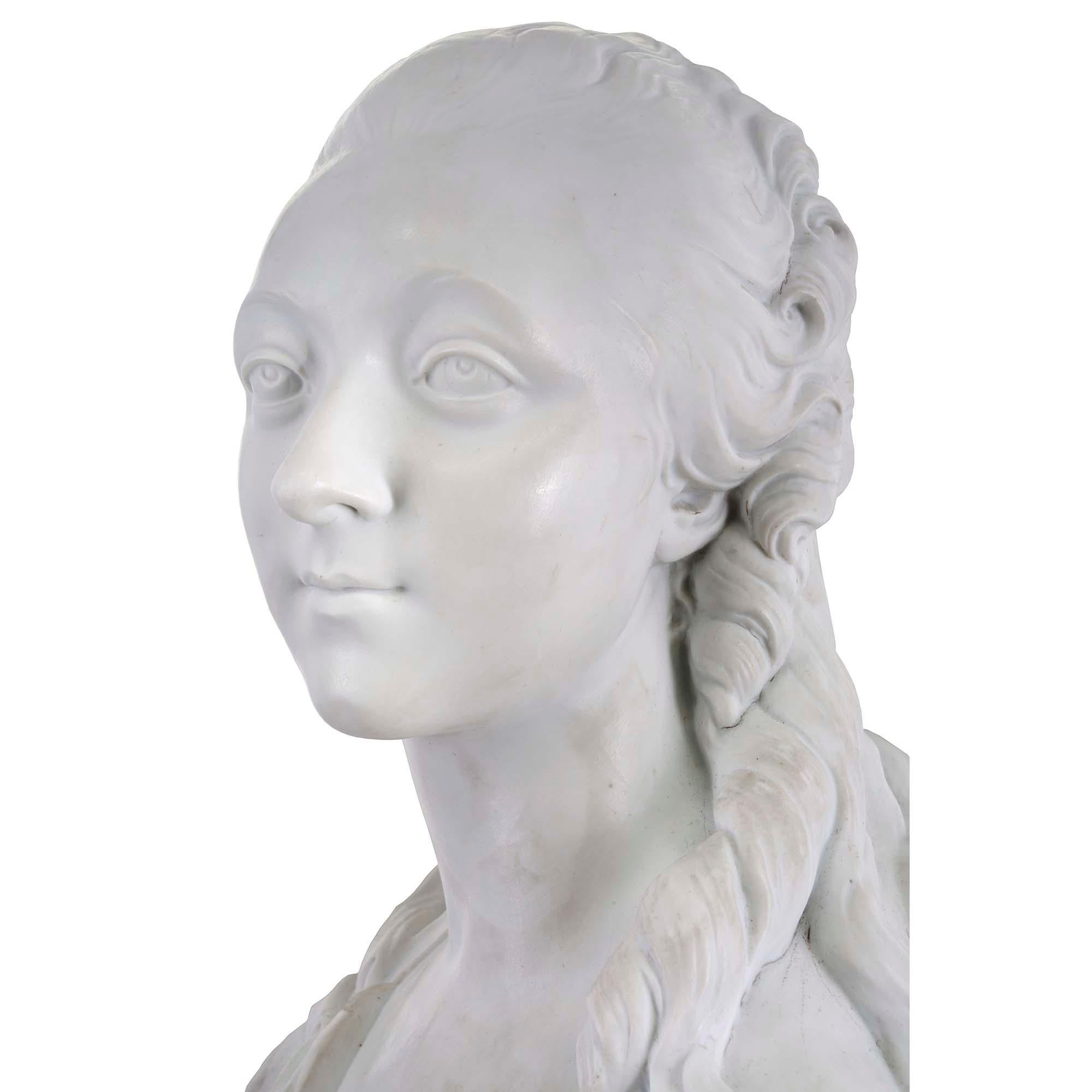 Busto in porcellana biscuit de Sevres francese del XIX secolo in stile Luigi XVI in vendita 2