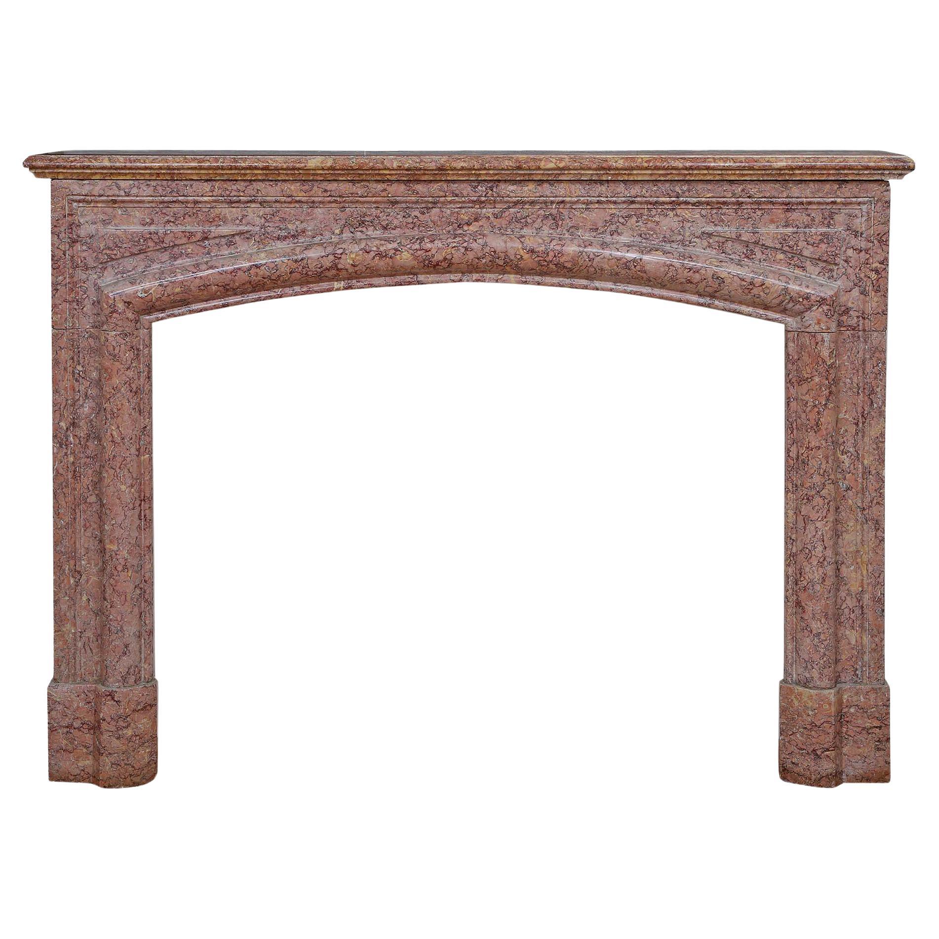 French 19th Century Louis XVI Style Brocatelle D’Espagne Marble Mantle For Sale