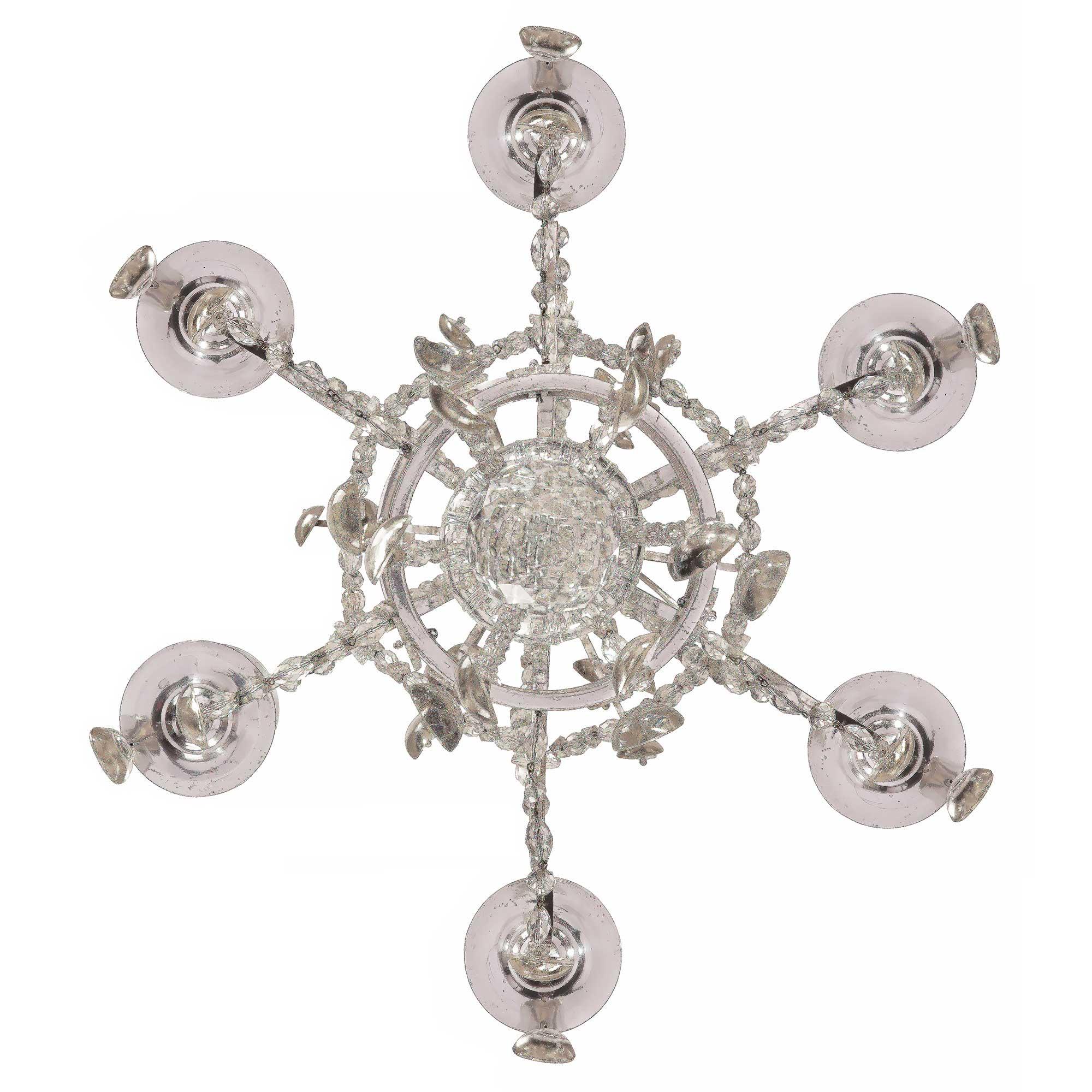 French 19th Century Louis XVI Style Bronze and Baccarat Crystal Chandelier For Sale 2