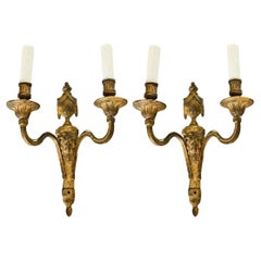 Bronze-Wandleuchter im Louis-XVI.-Stil des 19. Jahrhunderts