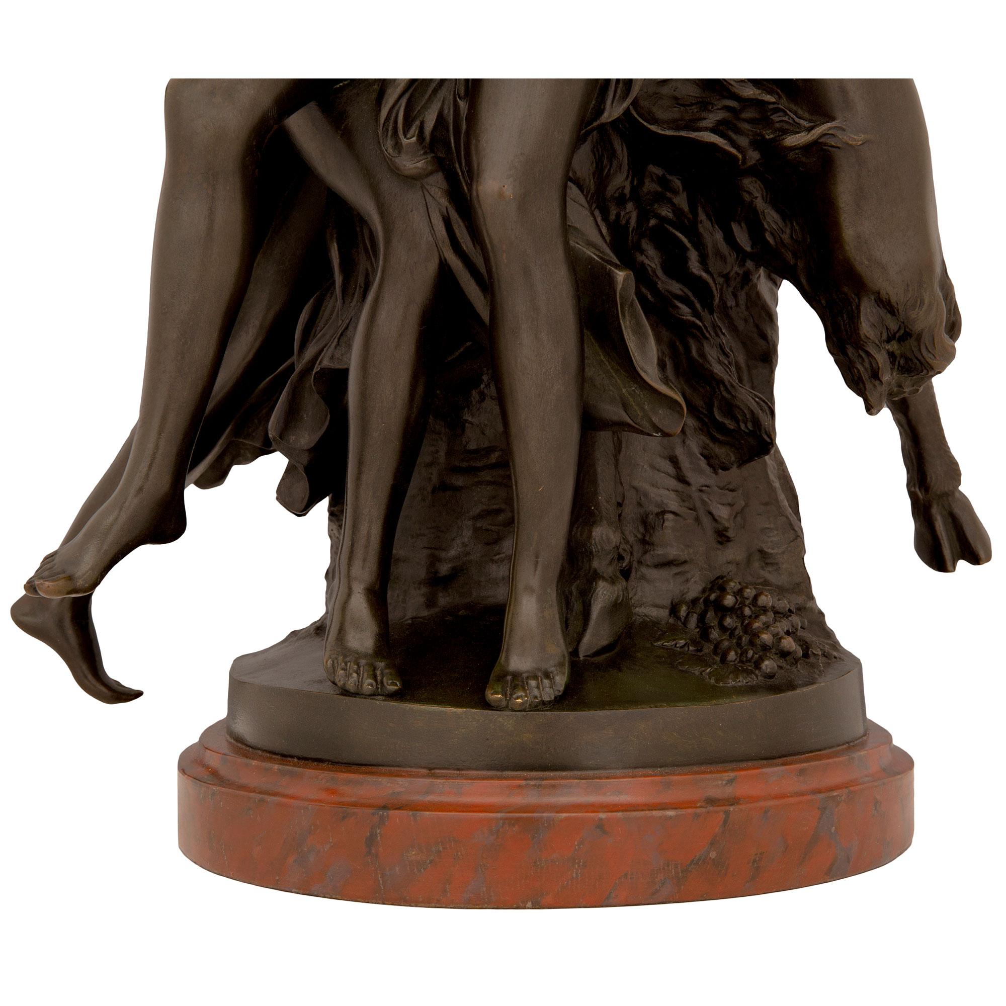 French 19th Century Louis XVI Style Bronze Statue, After a Model by Clodion For Sale 6