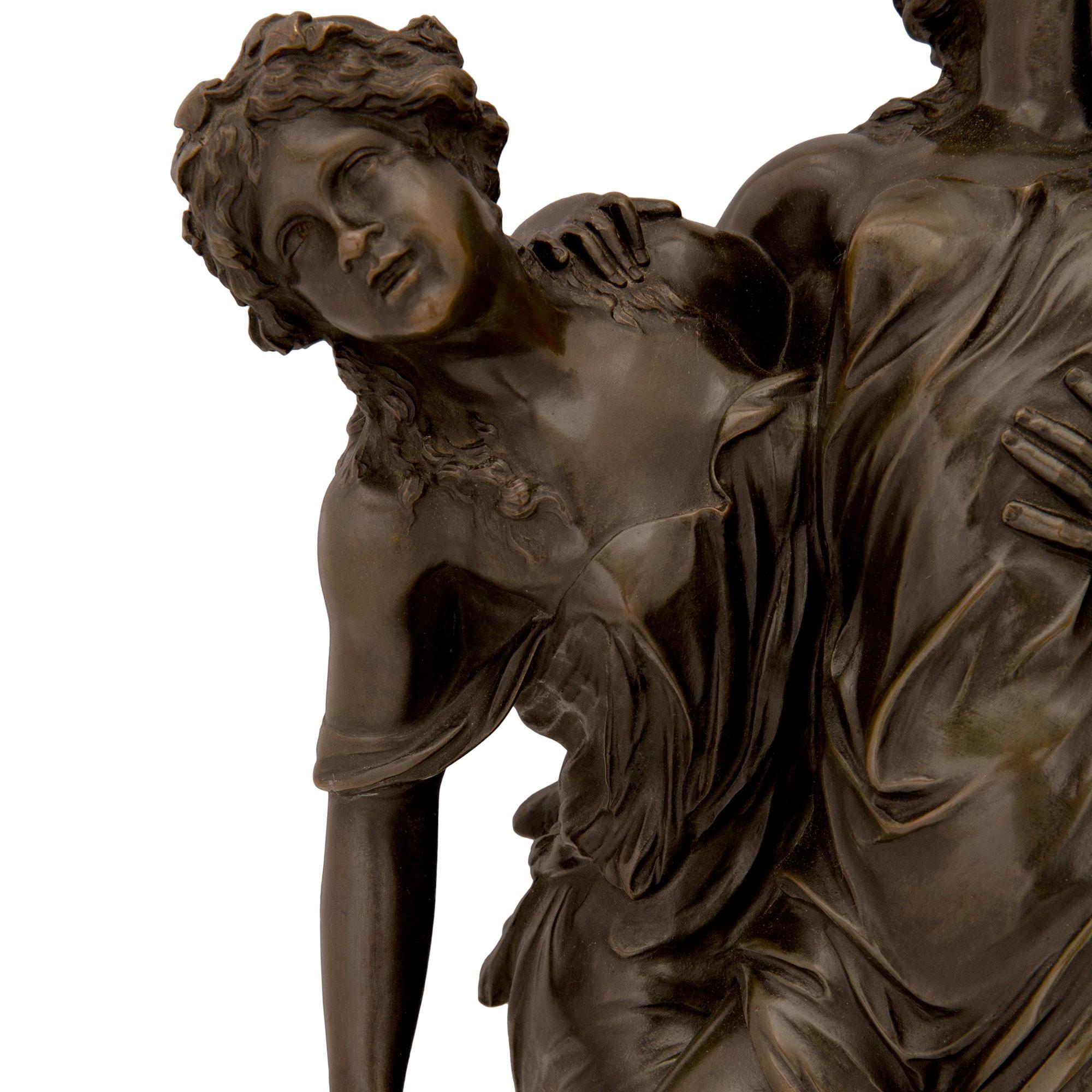 Bronzo Statua di bronzo francese del XIX secolo in stile Luigi XVI, su modello di Clodion in vendita