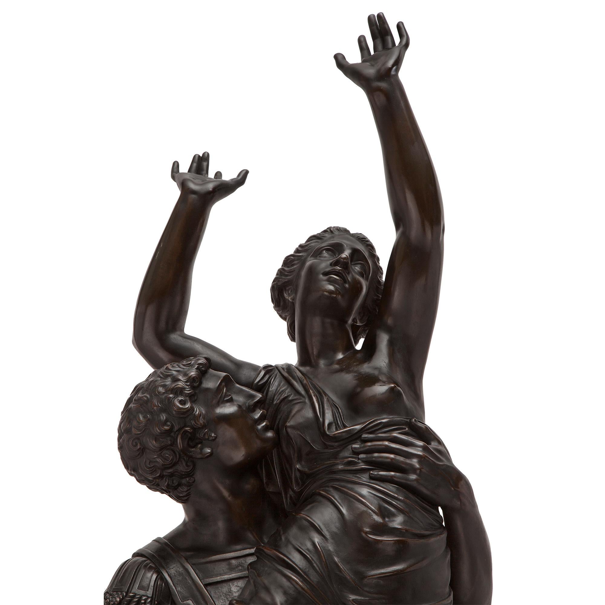 French 19th Century Louis XVI Style Bronze Statue of L’Enlevement Des Sabines For Sale 1