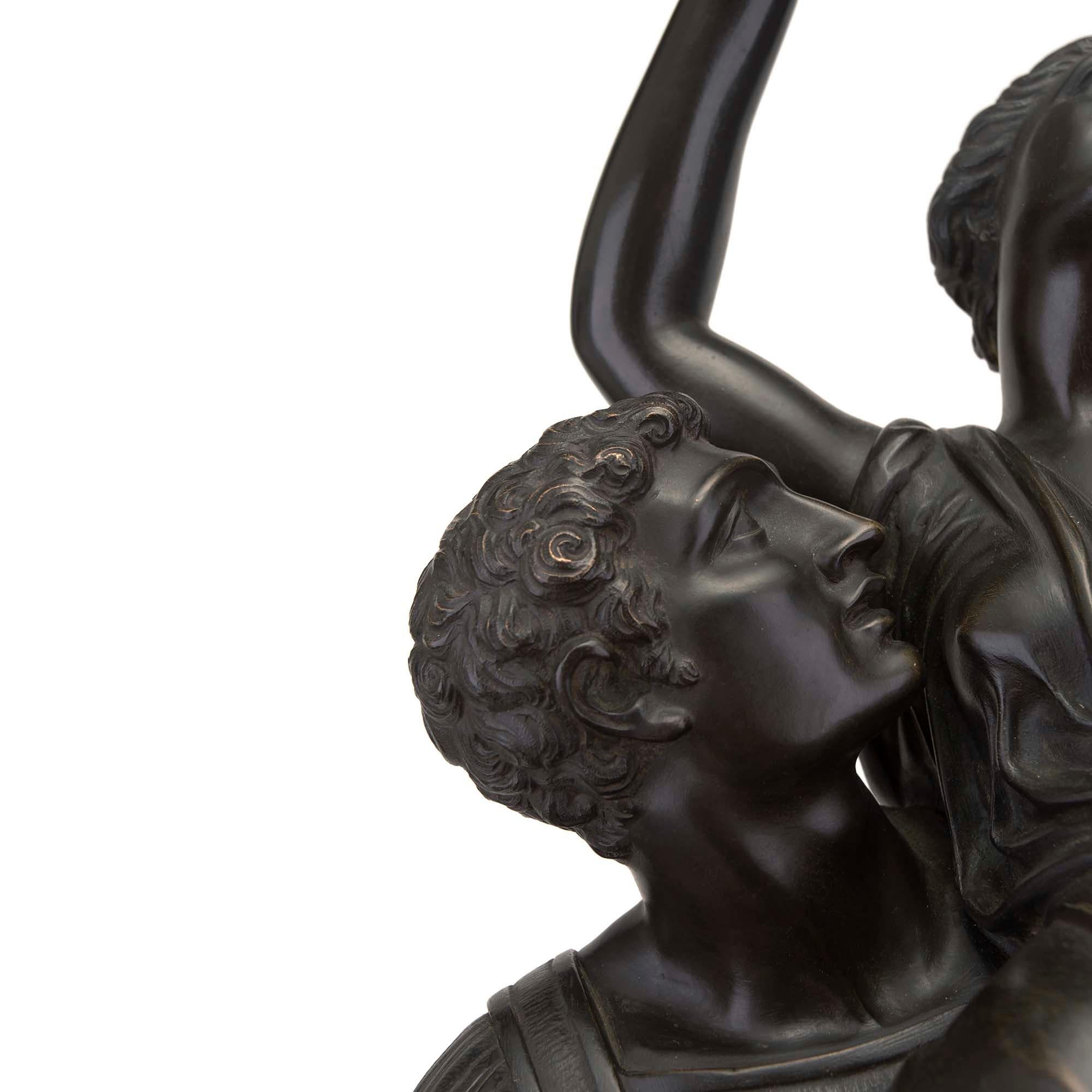 French 19th Century Louis XVI Style Bronze Statue of L'Enlevement des Sabines For Sale 3