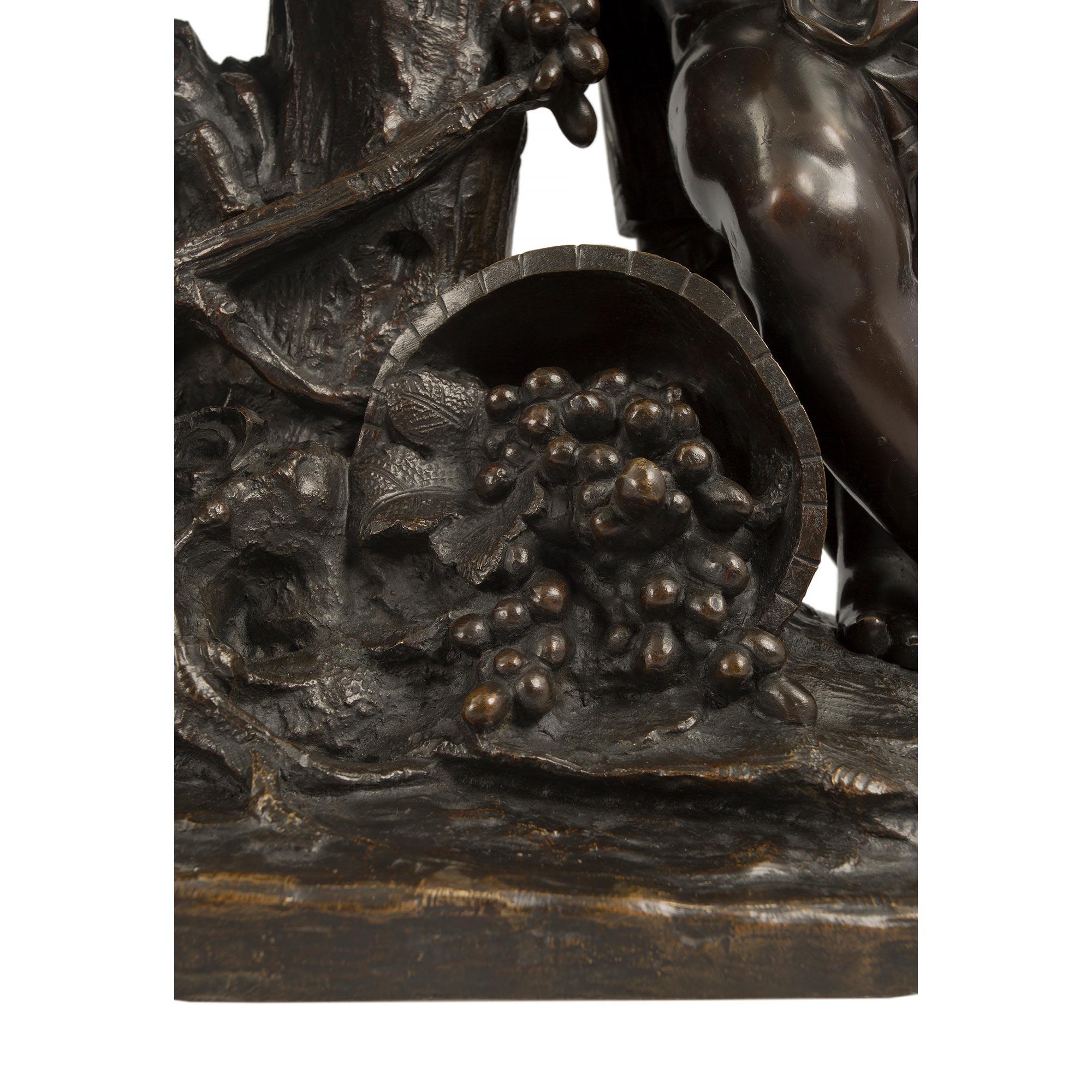 French 19th Century Louis XVI Style Bronze Statue of Two Cherubs, Signed Clodion For Sale 6