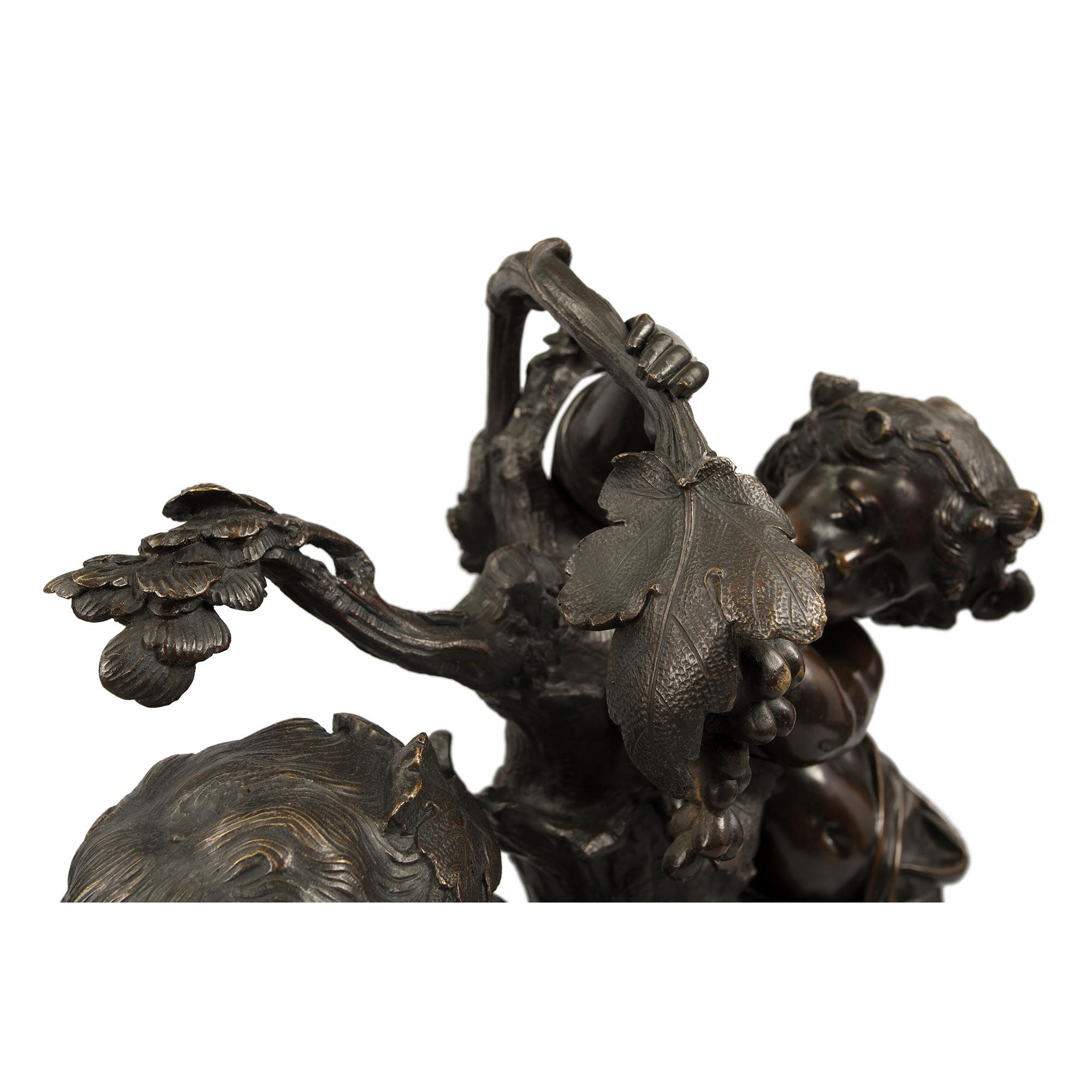 French 19th Century Louis XVI Style Bronze Statue of Two Cherubs, Signed Clodion For Sale 4