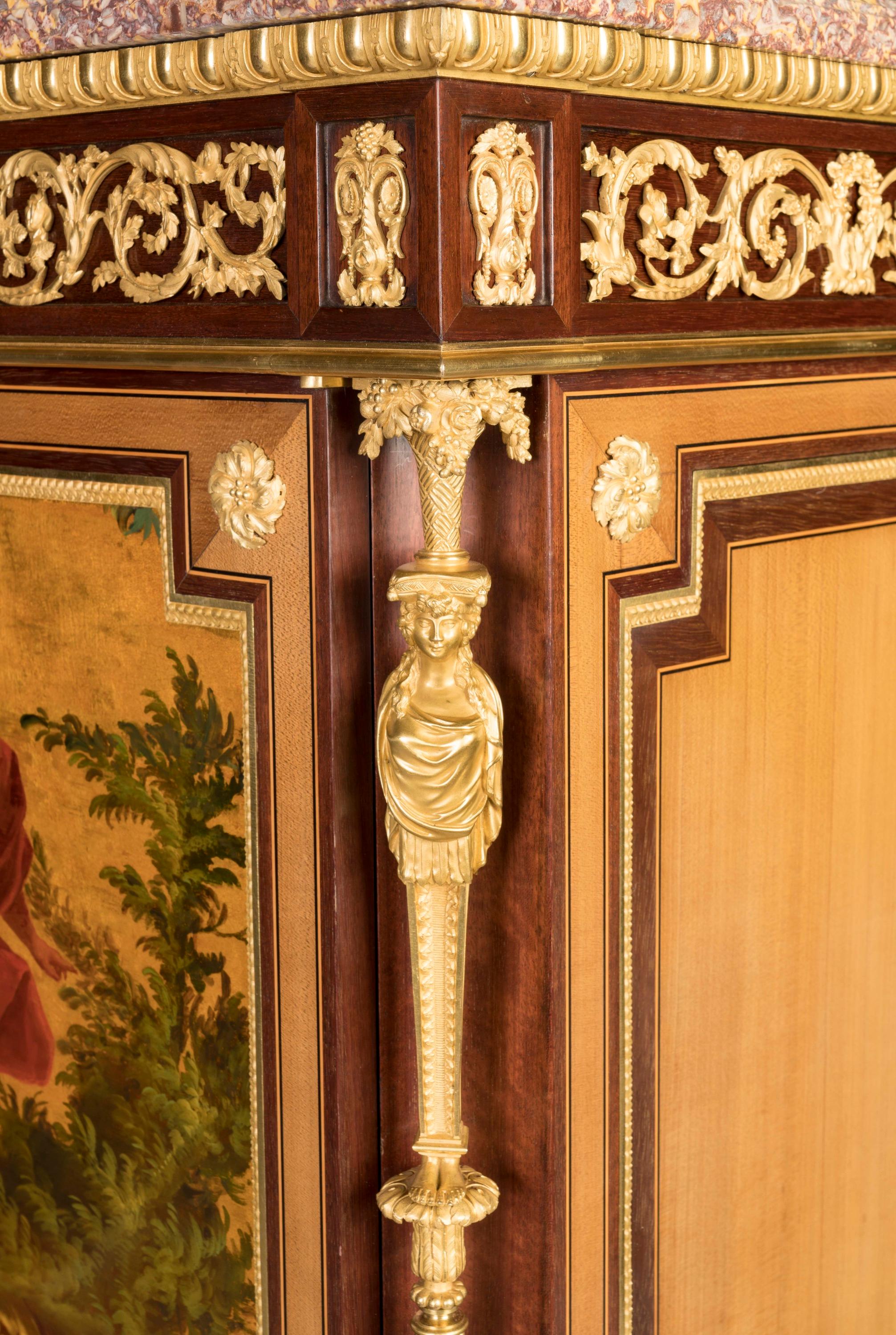 Cabinet francese del XIX secolo in stile Luigi XVI di Henry Dasson con Venere ed Enea in vendita 4