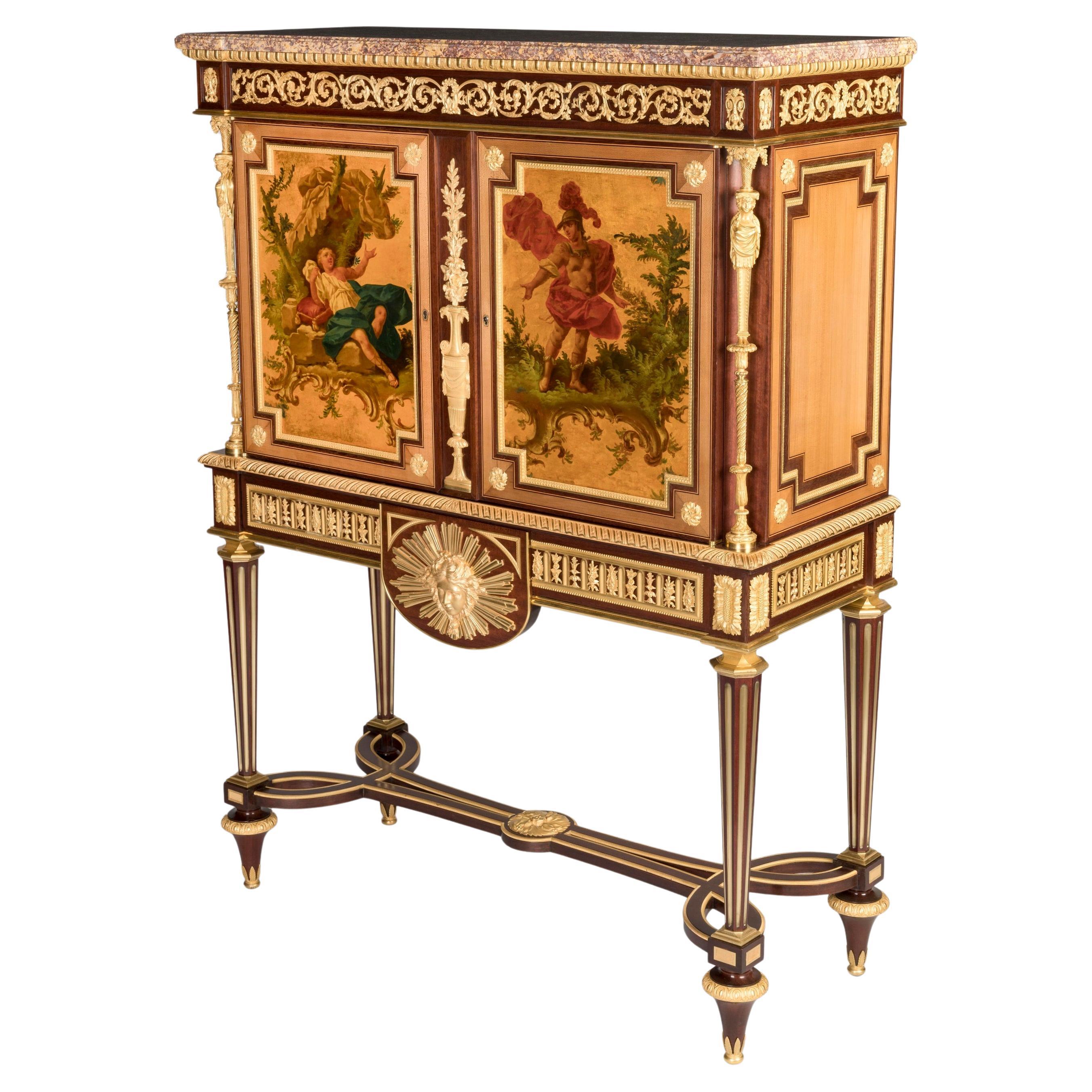 Cabinet francese del XIX secolo in stile Luigi XVI di Henry Dasson con Venere ed Enea in vendita