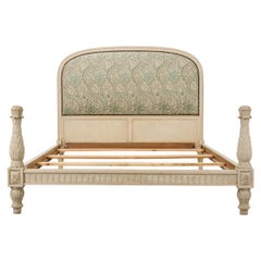 French 19th Century Louis XVI Style Carved and Painted Full Bed