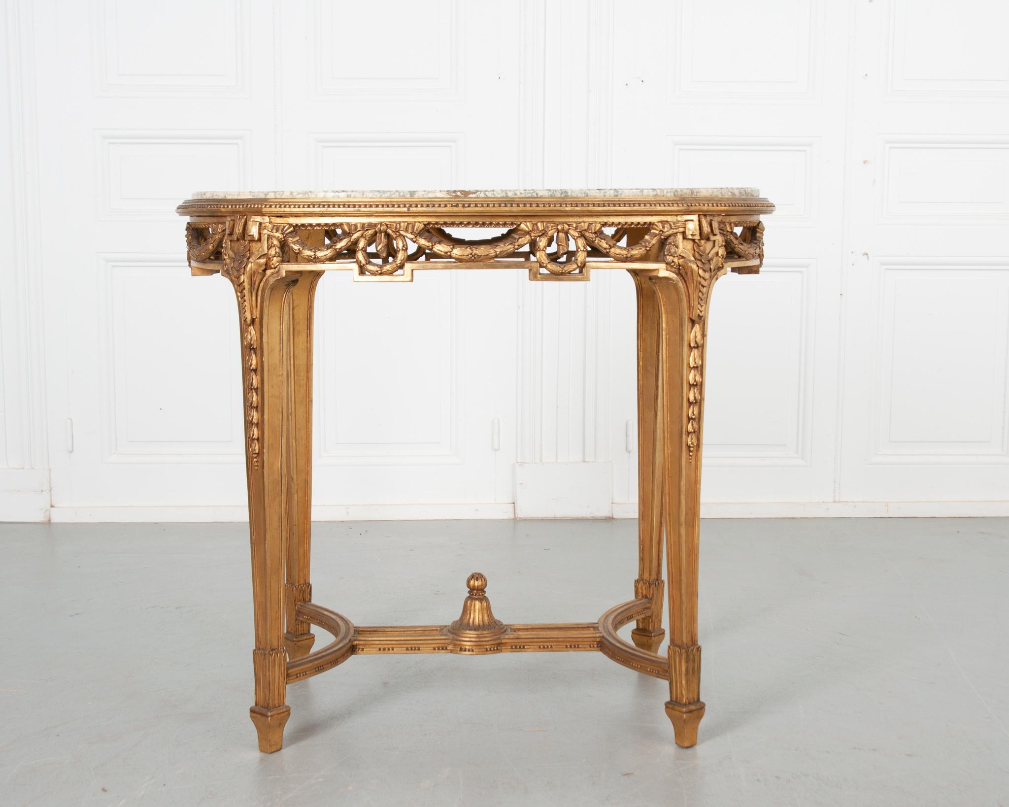 Carved French 19th Century Louis XVI Style Center Table For Sale