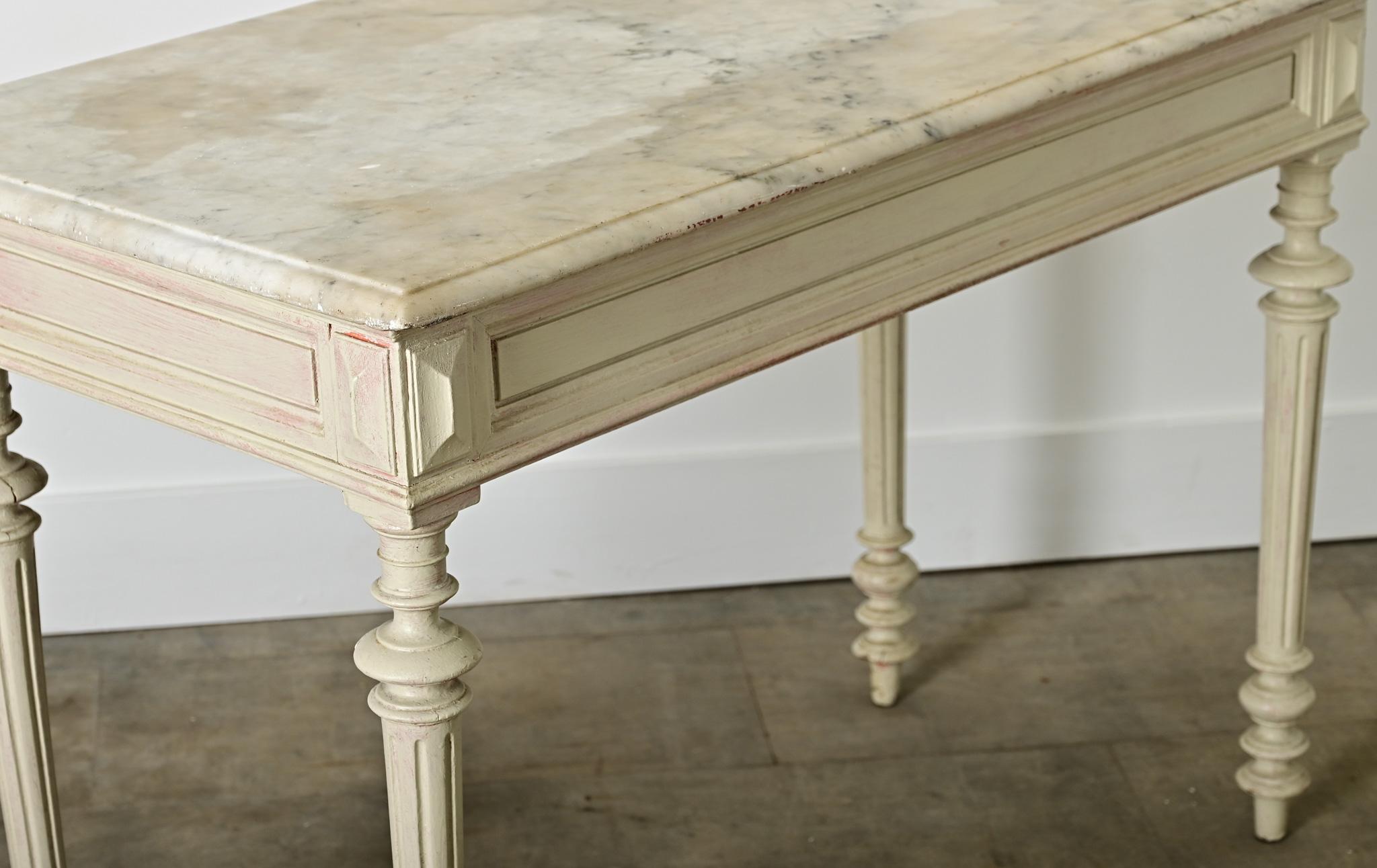 Marble French 19th Century Louis XVI Style Center Table For Sale