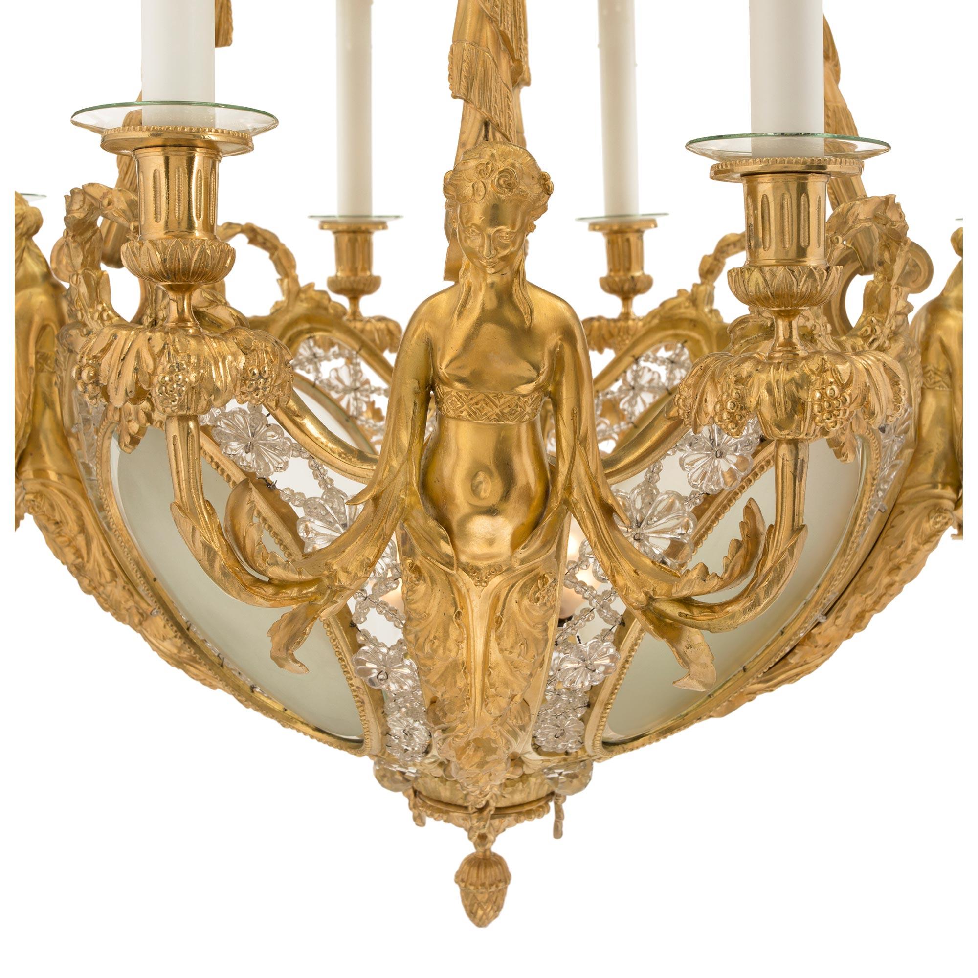 French 19th Century Louis XVI Style Chandelier in the Manner of Henry Dasson For Sale 1