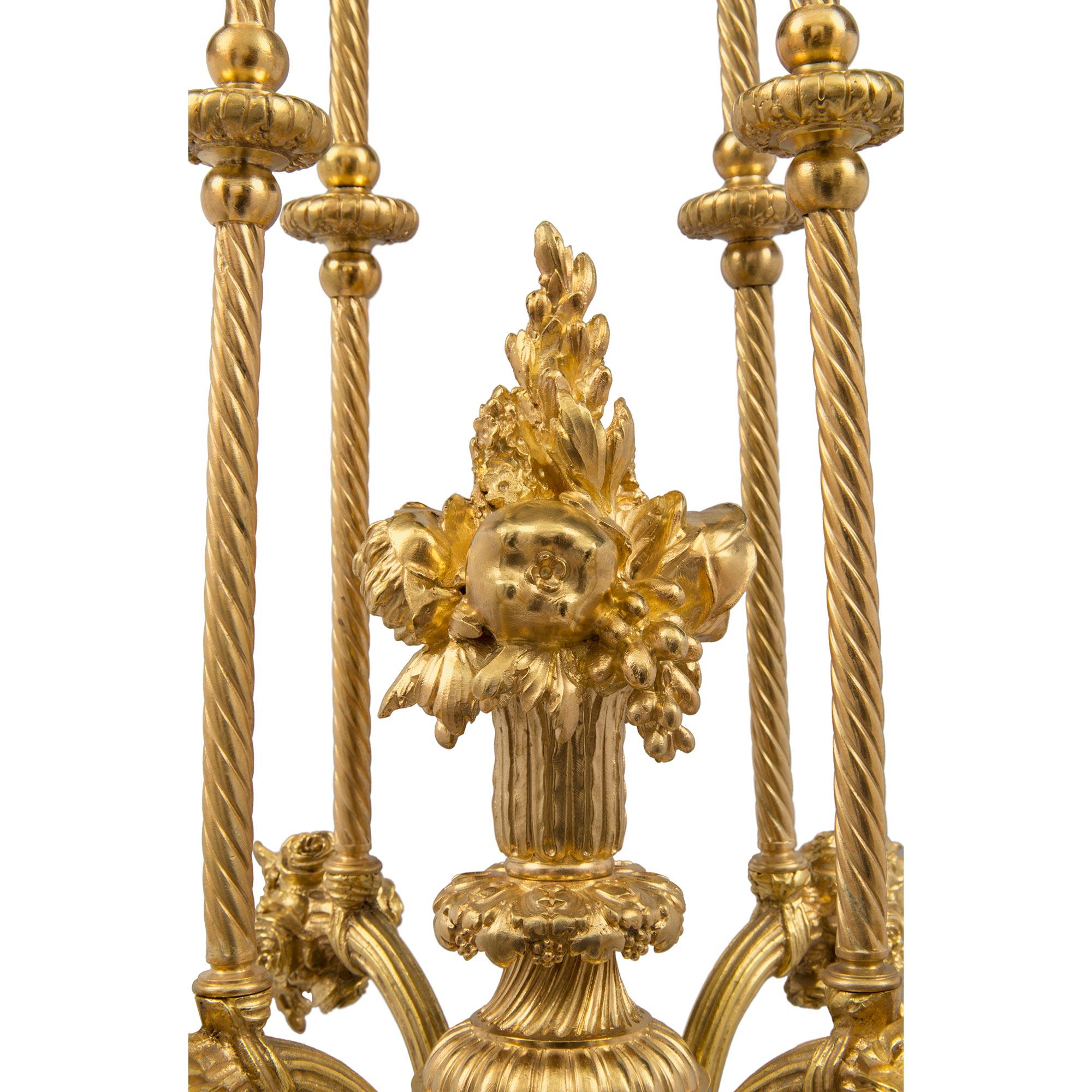 French 19th Century Louis XVI Style Chandelier, Signed F. Barbedienne, Paris For Sale 3