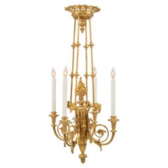 Antique French 19th Century Louis XVI Style Chandelier, Signed F. Barbedienne, Paris