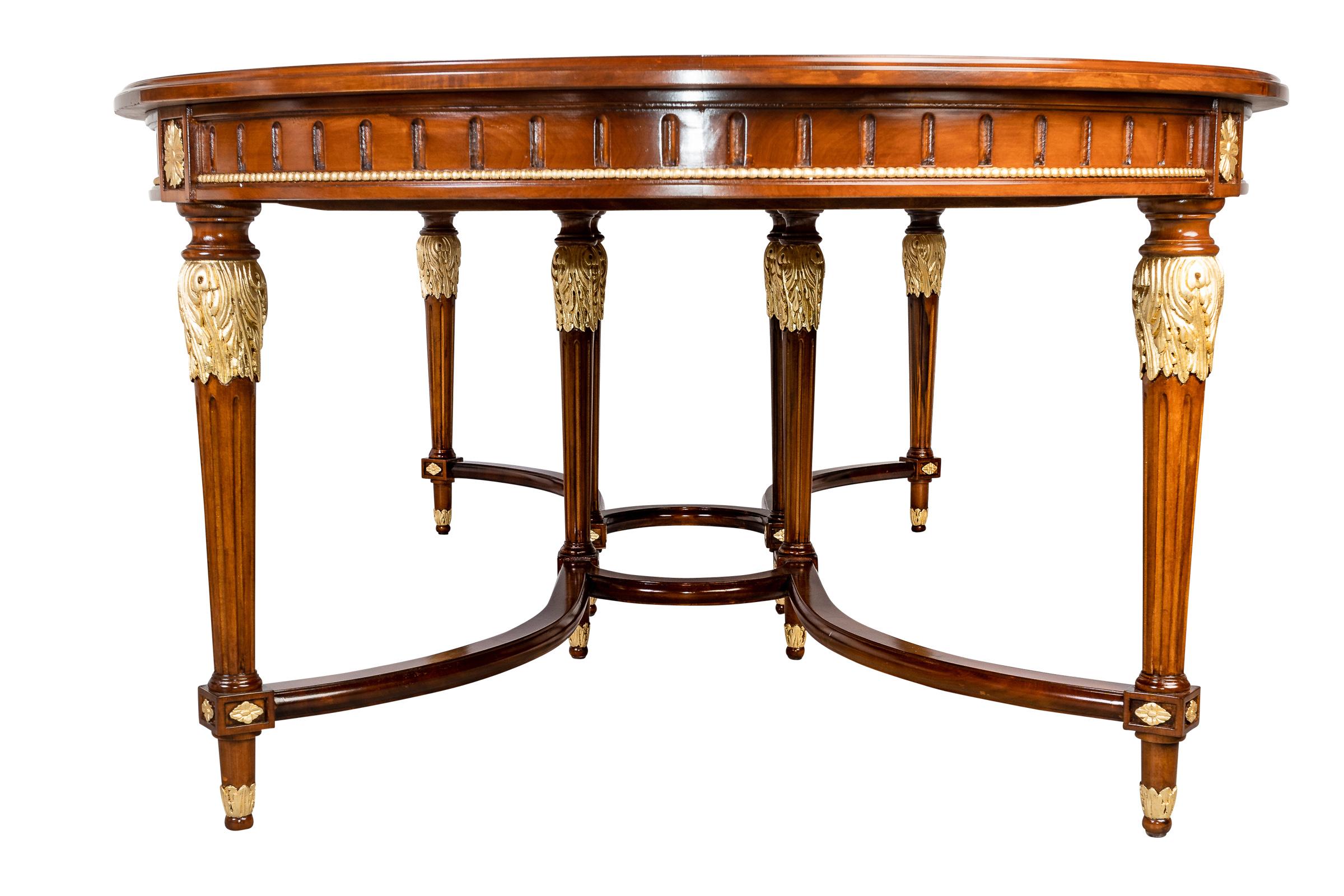 French 19th Century Louis XVI Style Cherry Dining Table with Two Extensions 10