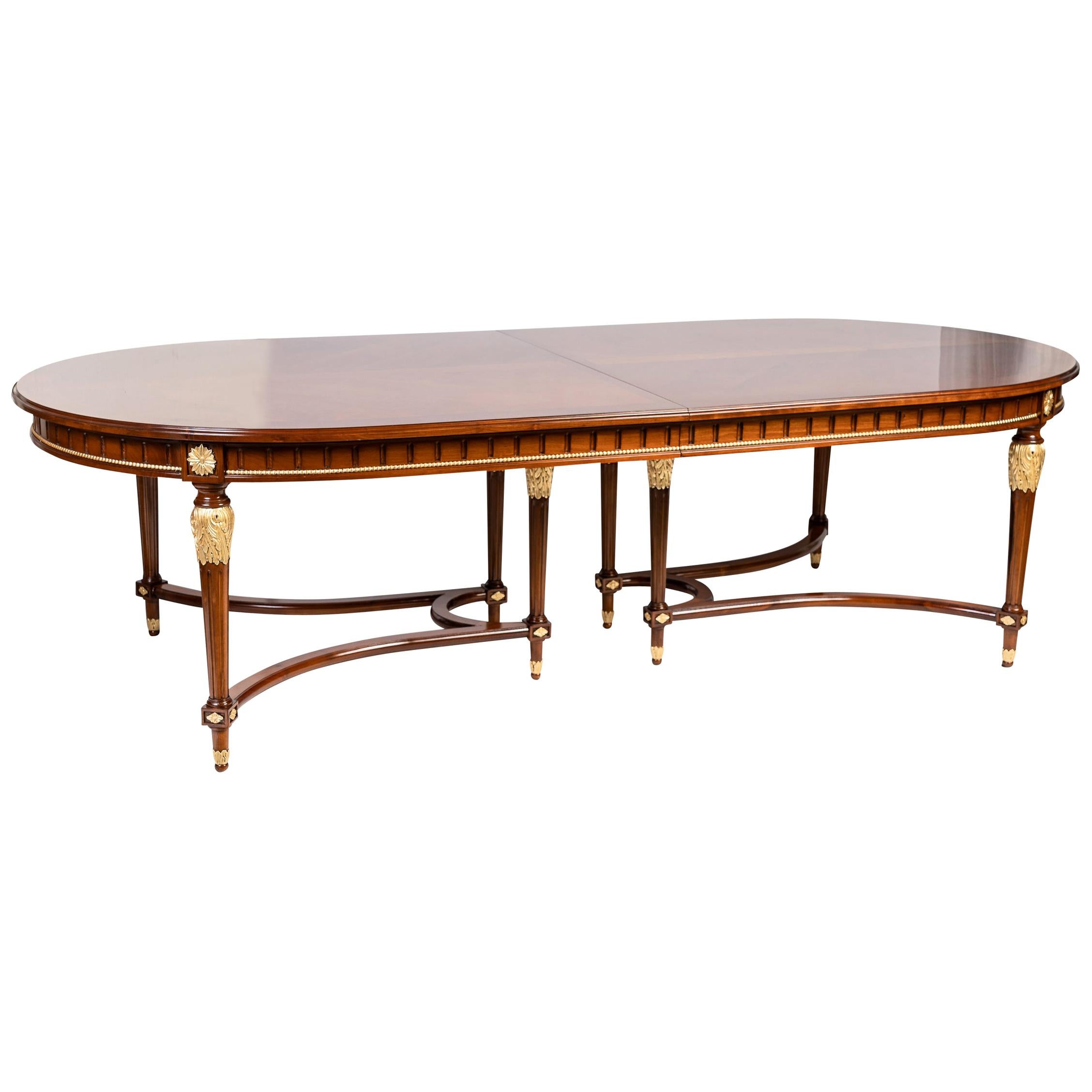 French 19th Century Louis XVI Style Cherry Dining Table with Two Extensions