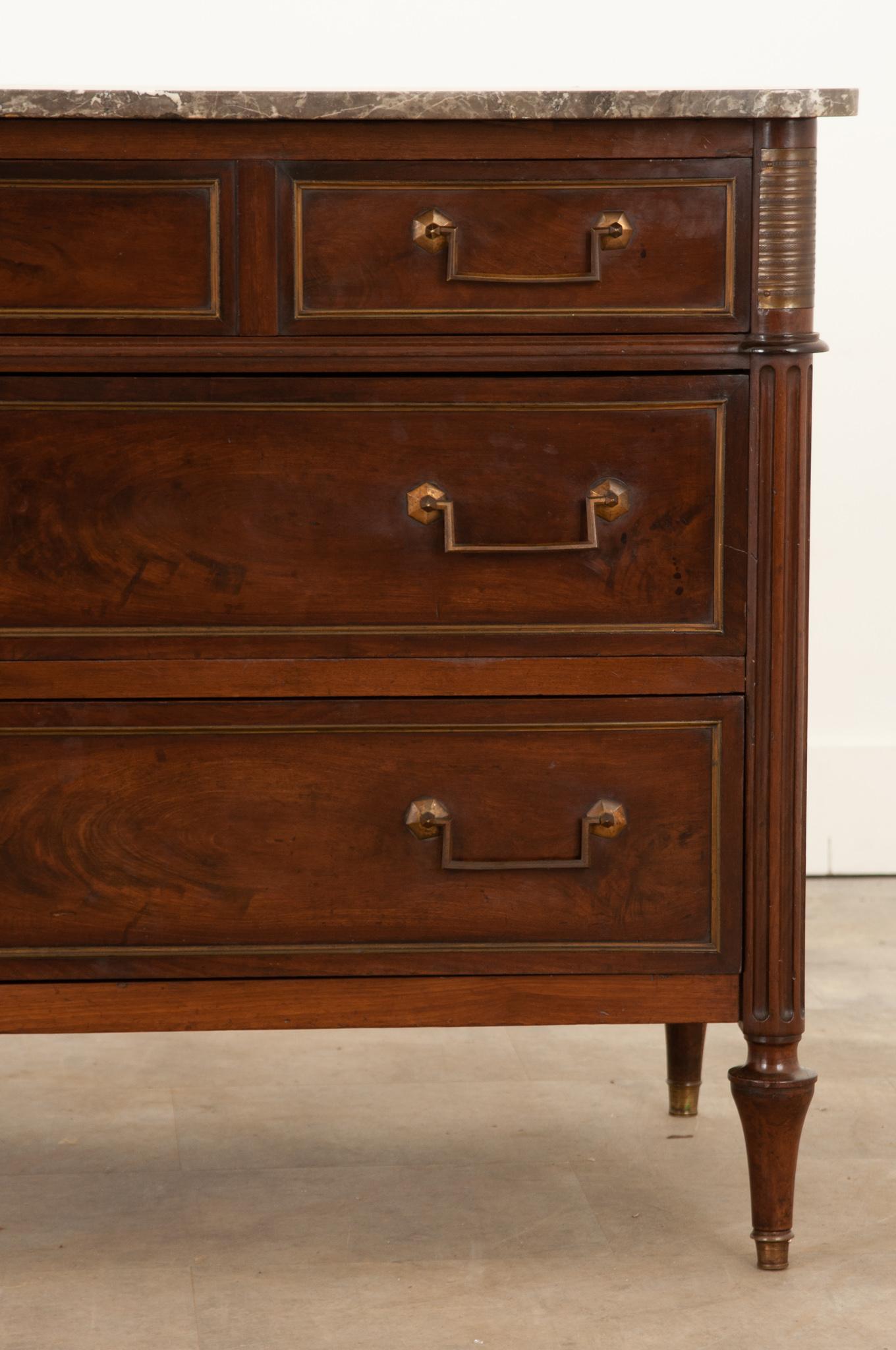 Carved French 19th Century Louis XVI Style Commode For Sale